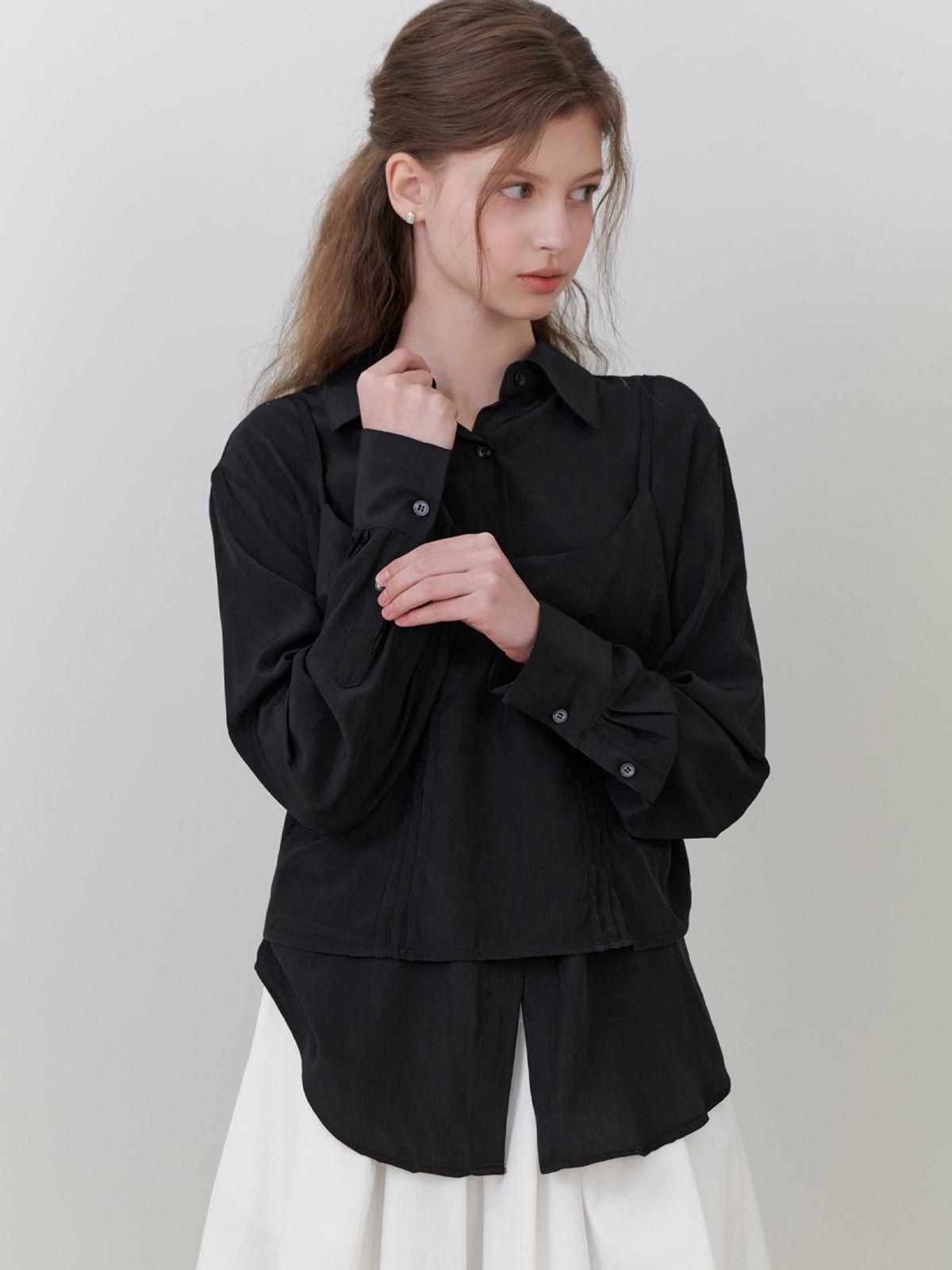 리엘(RE L) Loll bustier blouse_2piece (black)