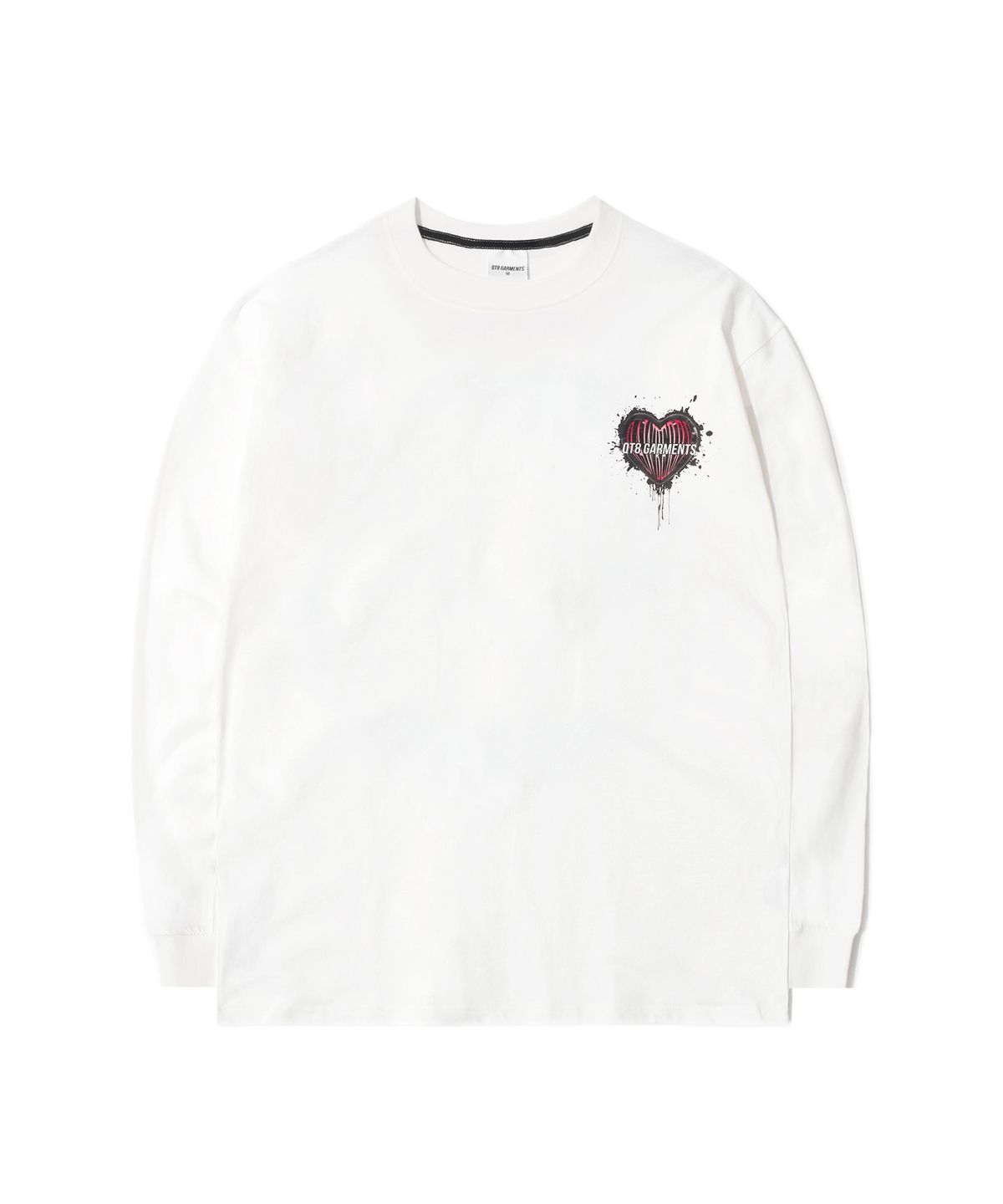 큐티에잇 가먼츠(QT8 GARMENTS) OC Rawberry x QT8 Heart Long Sleeve (Ivory)