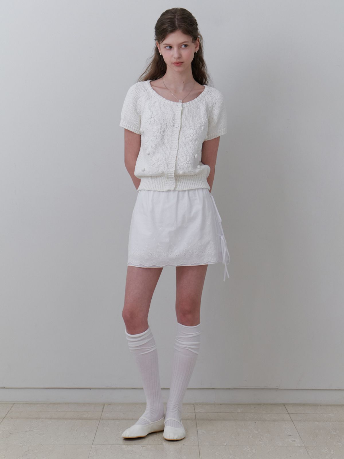 리엘(RE L) April mini skirt (white)