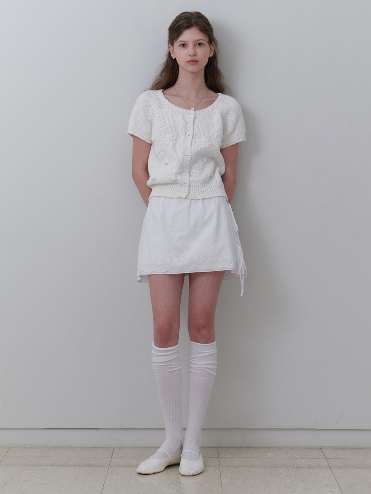 리엘(RE L) April mini skirt (white)