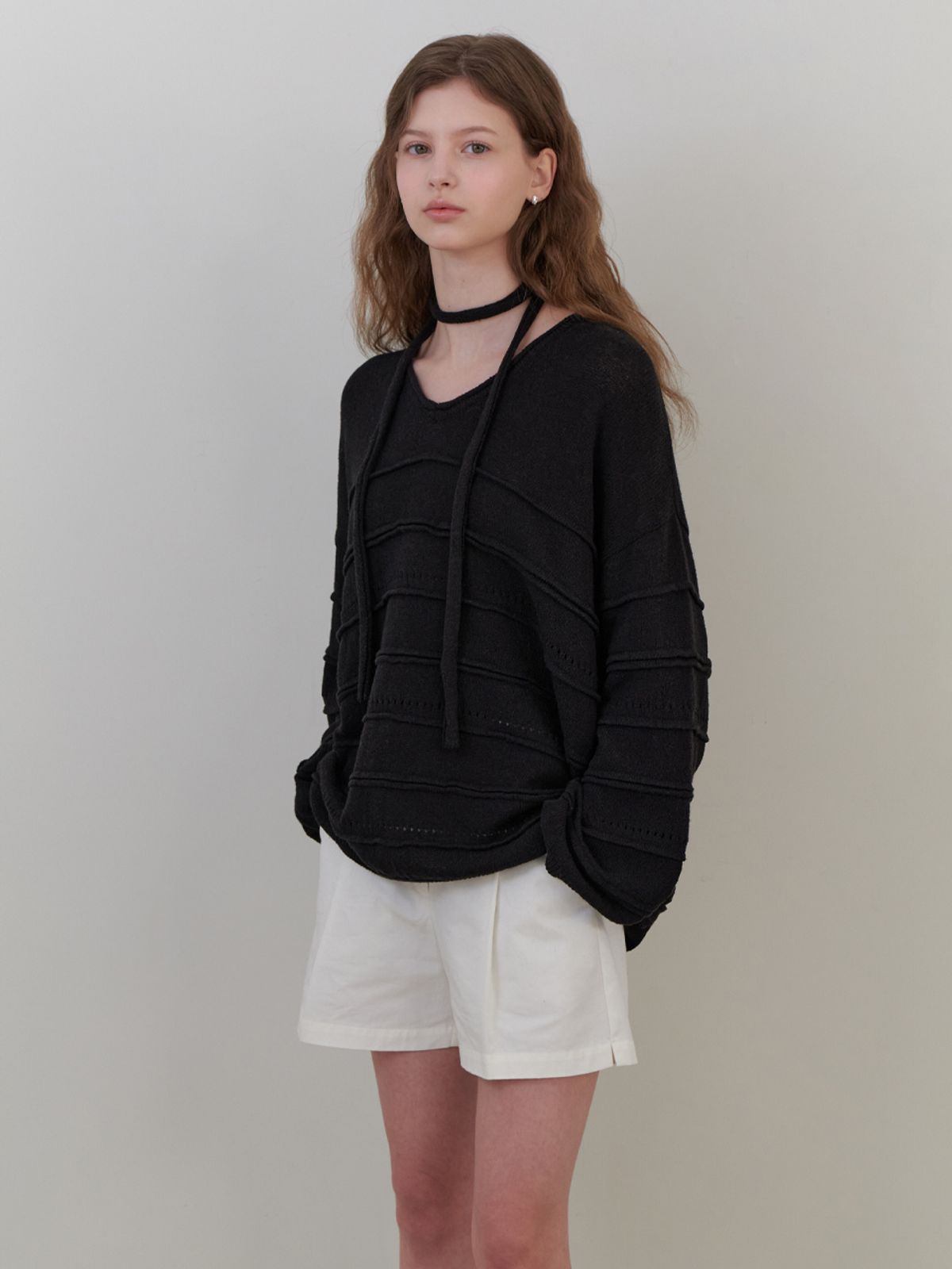 리엘(RE L) Soup overfit v knit (black)