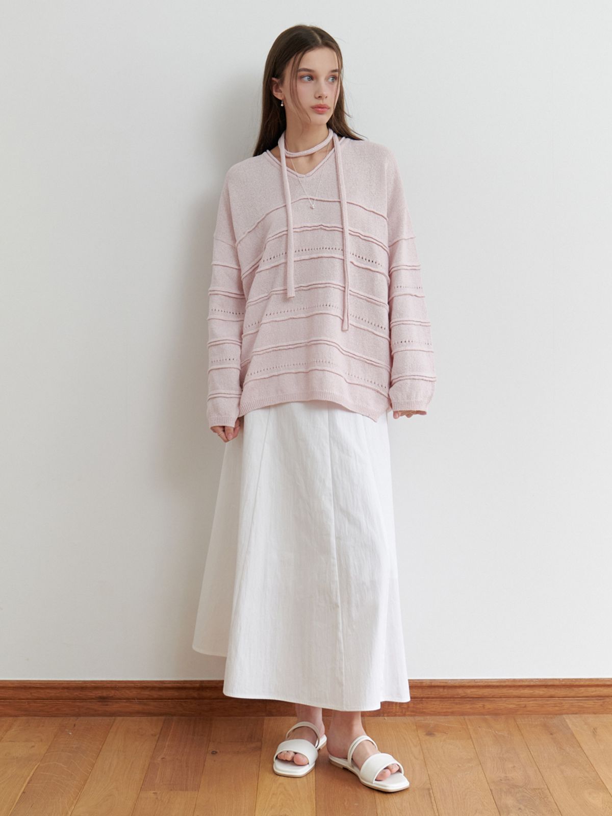 리엘(RE L) Soup overfit v knit (lilac pink)
