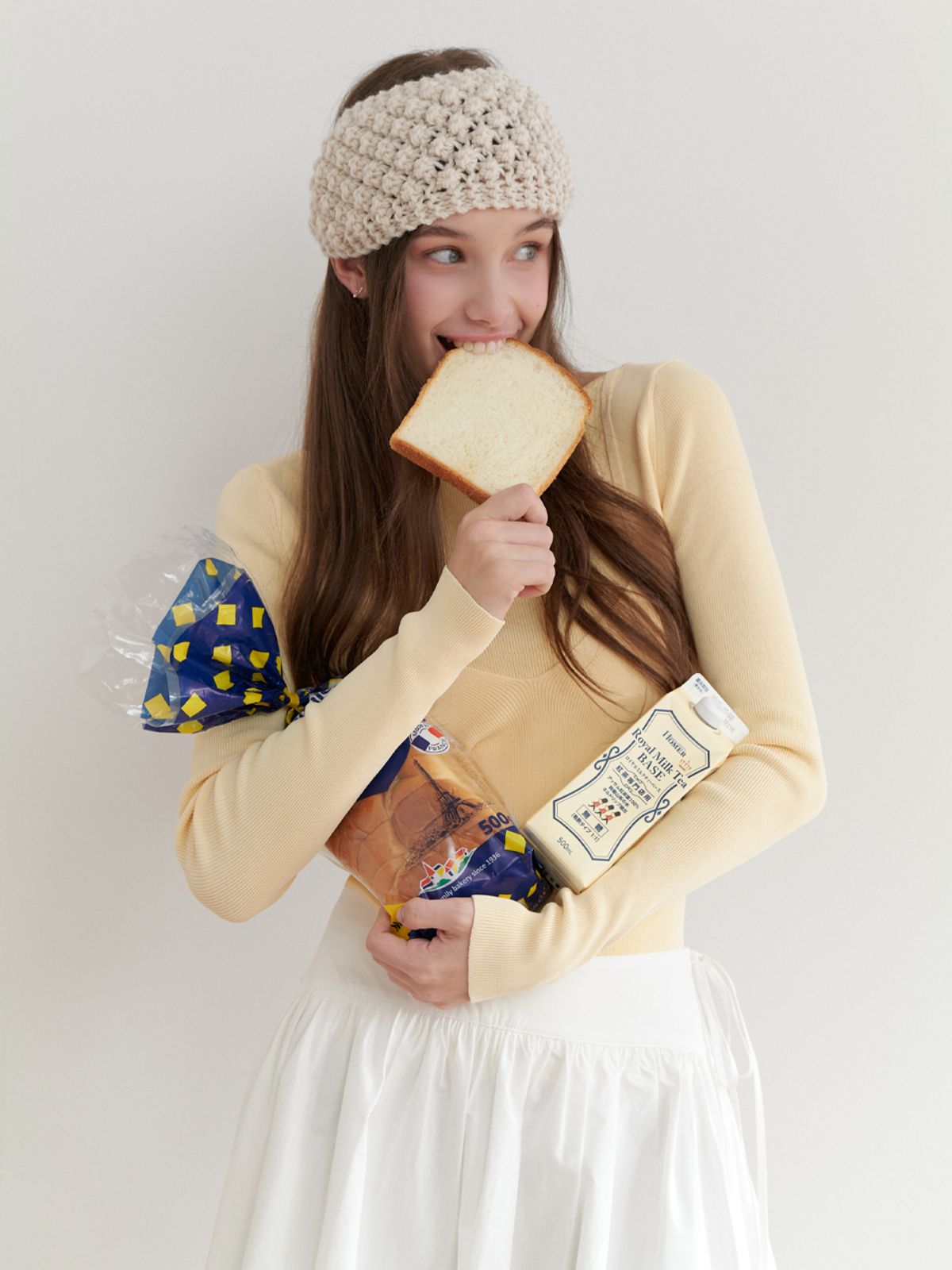 리엘(RE L) Villa bustier knit_2piece (yellow)