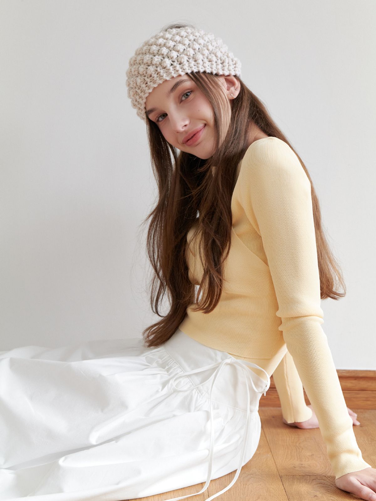 리엘(RE L) Villa bustier knit_2piece (yellow)