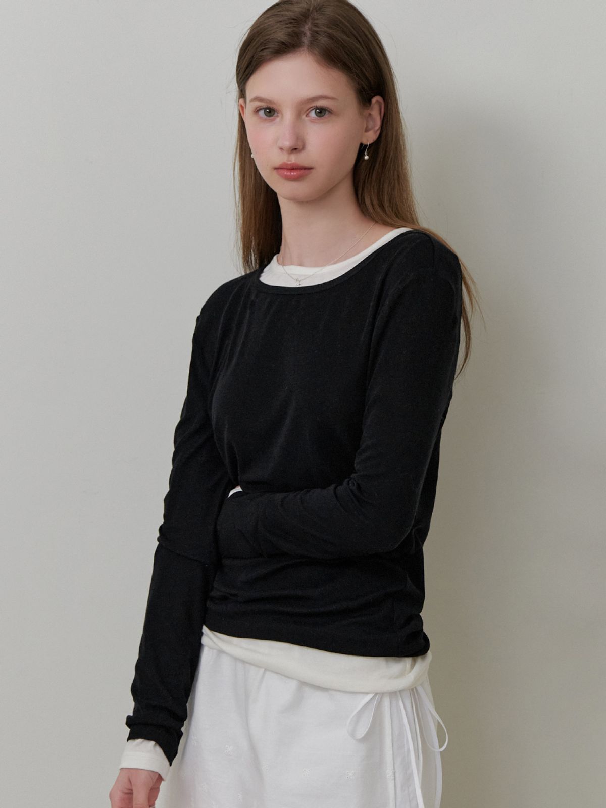 리엘(RE L) Smoothie tencel t-shirt (black)