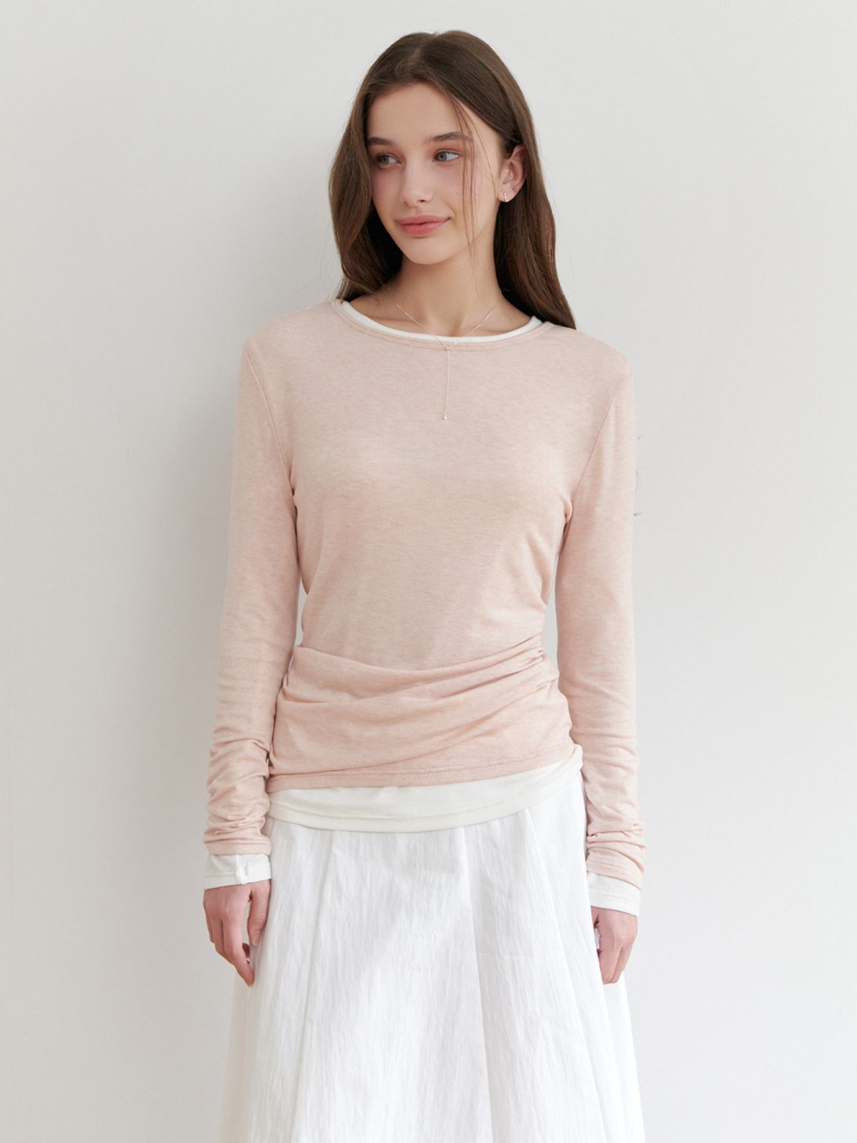 리엘(RE L) Smoothie tencel t-shirt (pink)