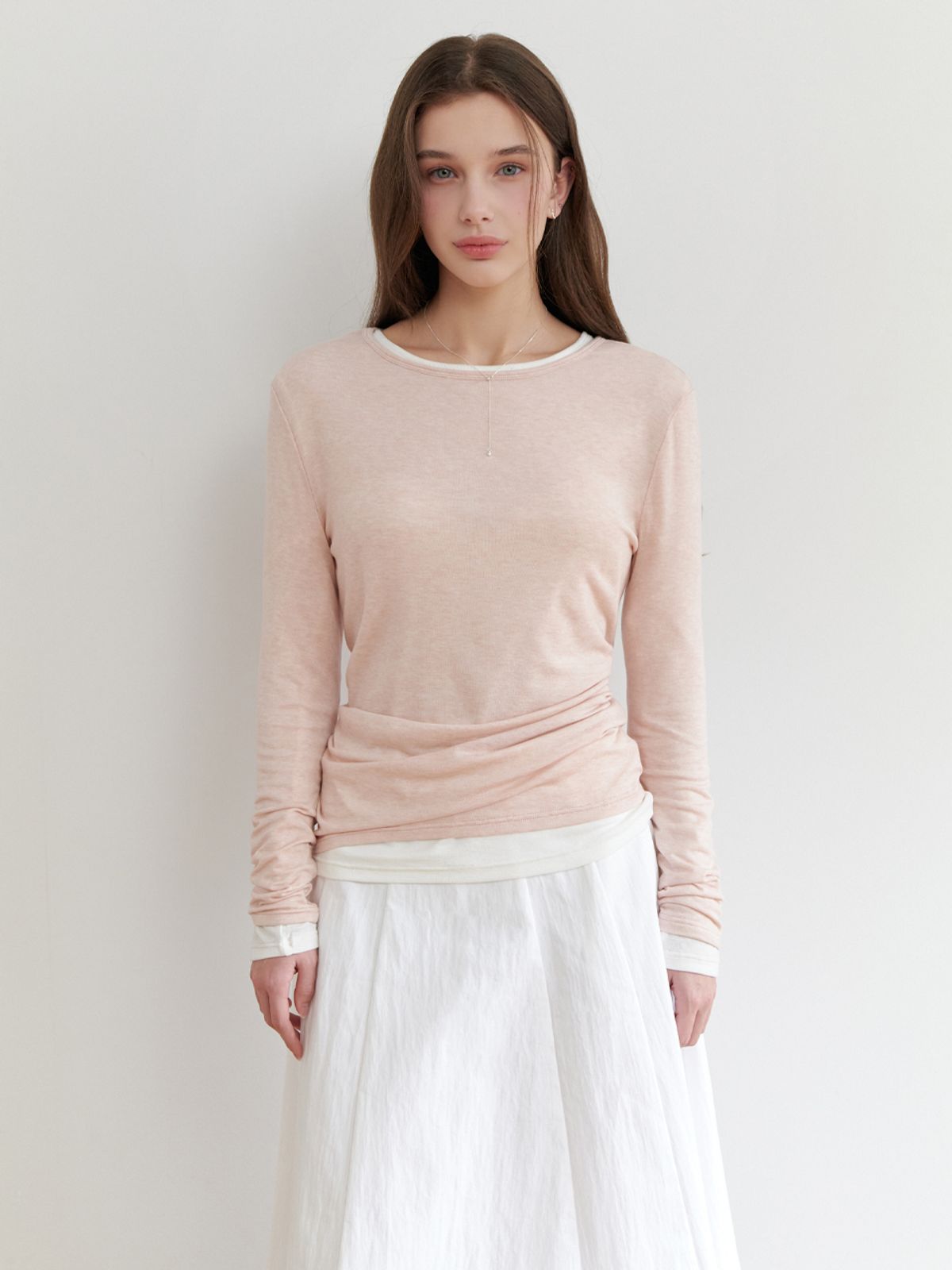 리엘(RE L) Smoothie tencel t-shirt (pink)