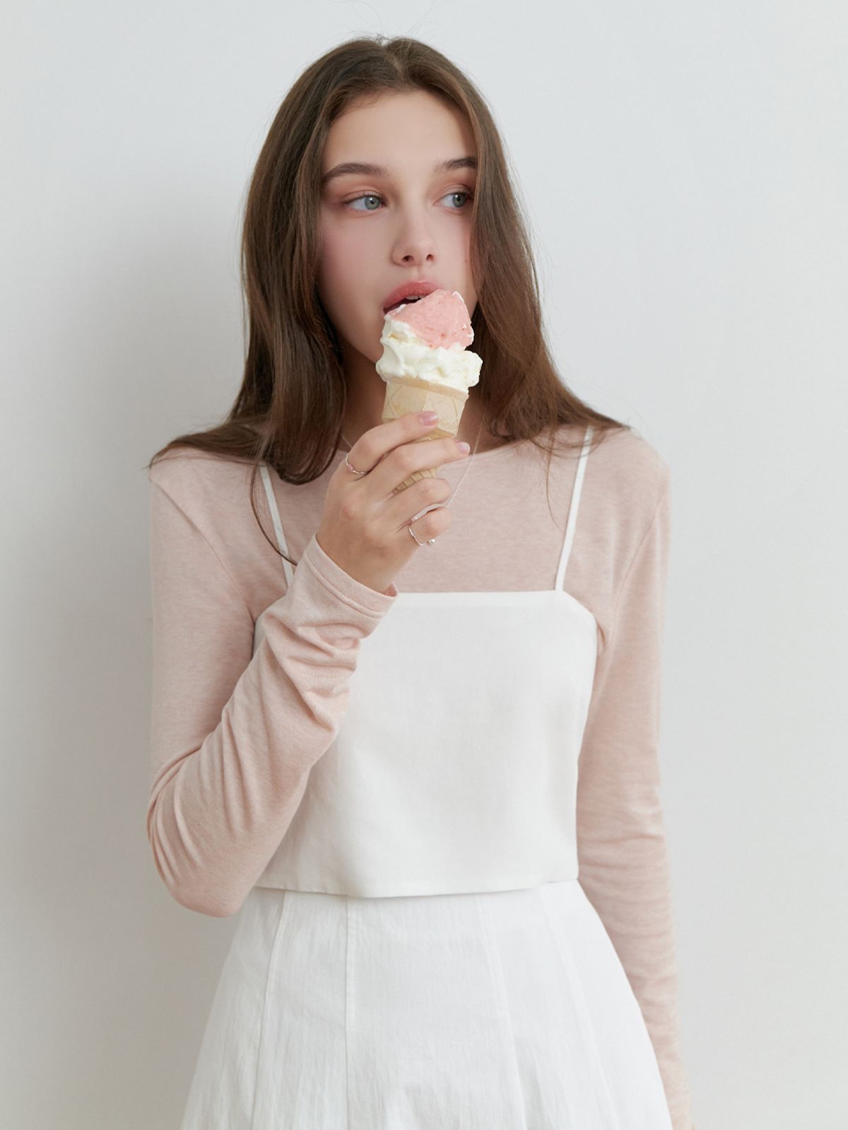 리엘(RE L) Smoothie tencel t-shirt (pink)
