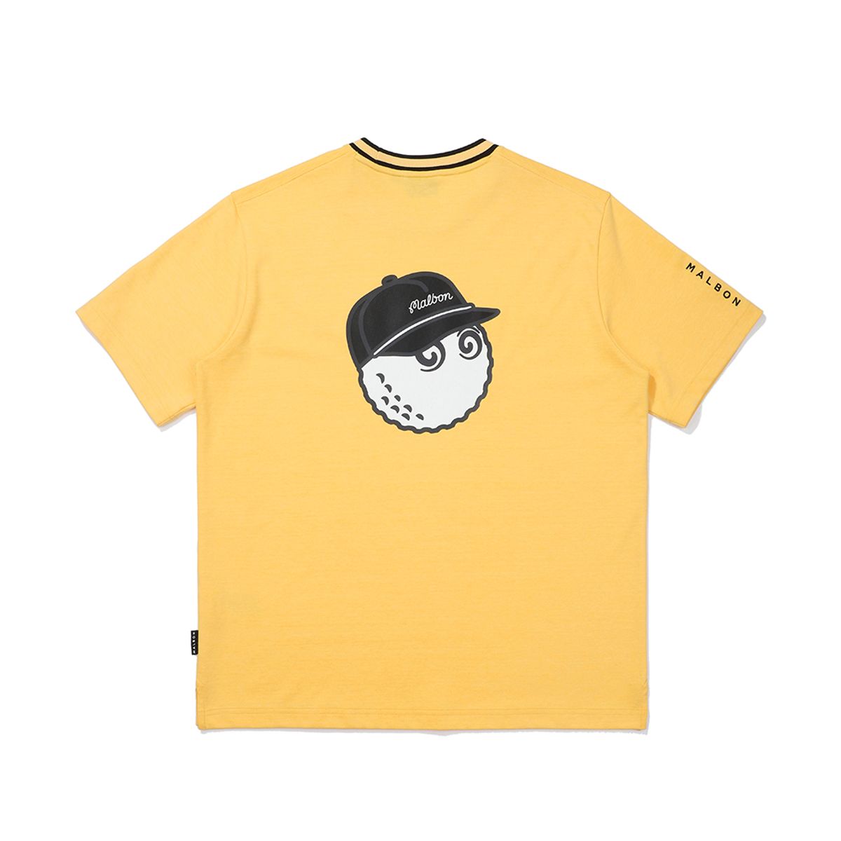 말본 골프(MALBON GOLF) 말본 피그먼트 유니 라운드 티셔츠 YELLOW