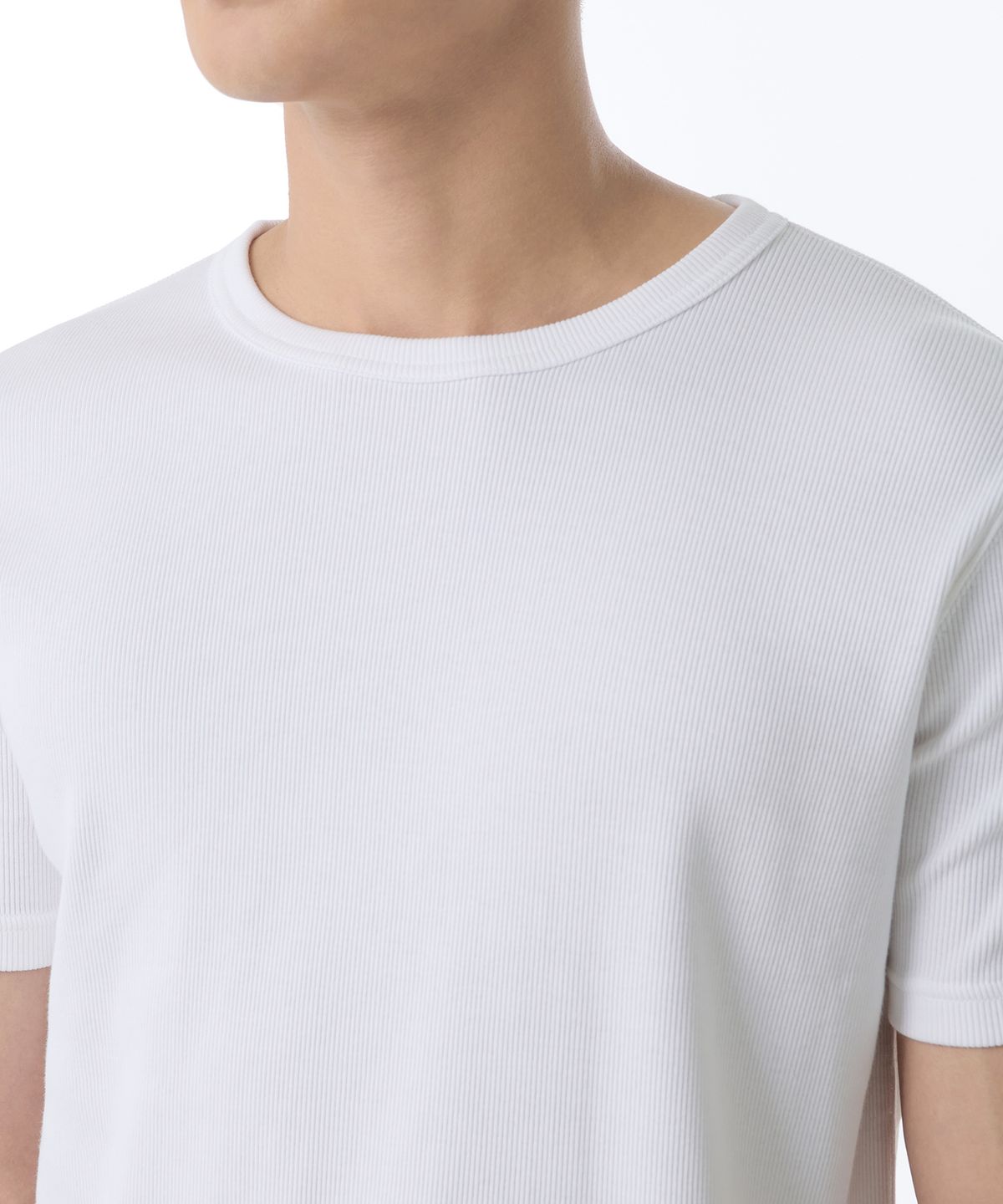 무신사 스탠다드(MUSINSA STANDARD) 리브드 머슬 핏 크루 넥 티셔츠 [화이트]