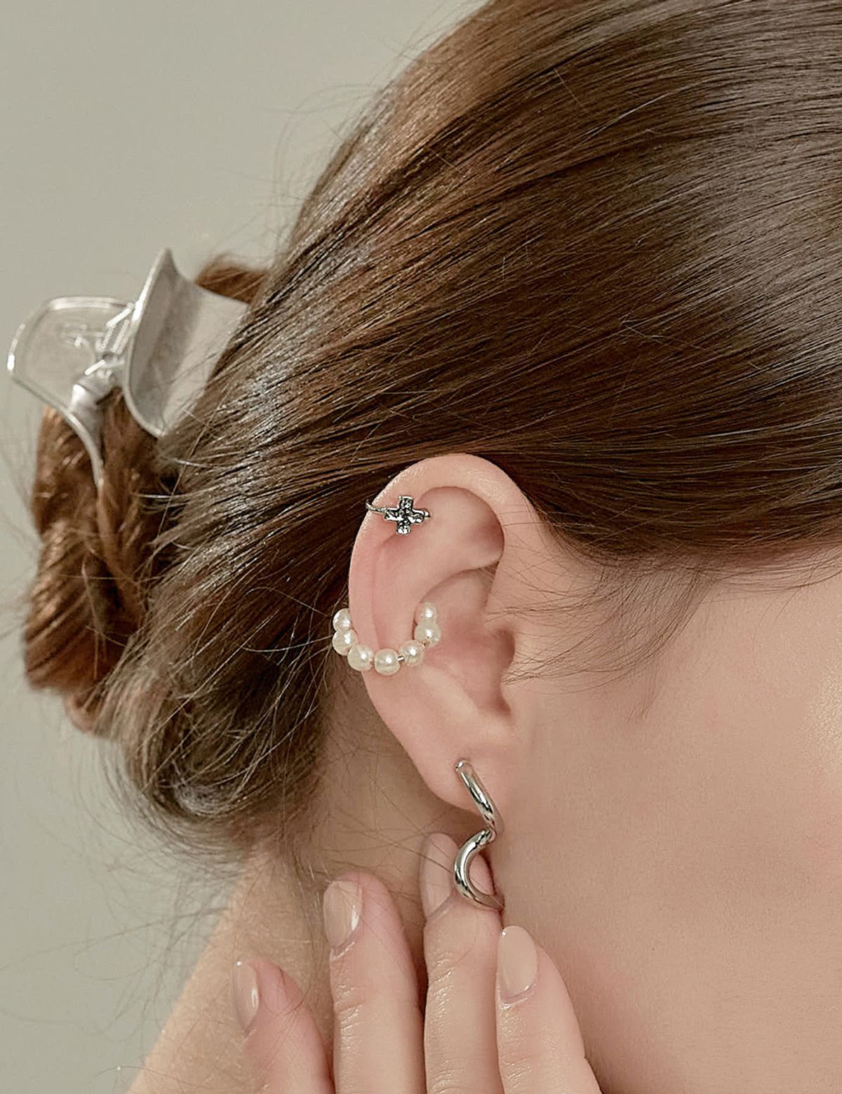 베스티(BESTY) [18k골드무니켈도금] 트리니티 미니멀 이어커프 (Trinity Minimal Earcuff)