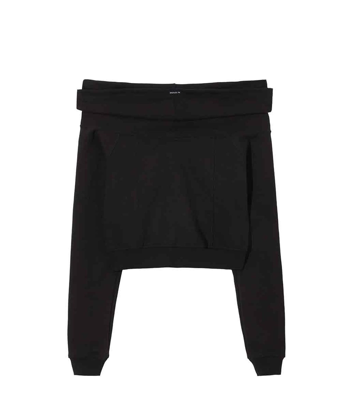 렌세(RENSE) Open Halter Hoodie Zip-Up Black