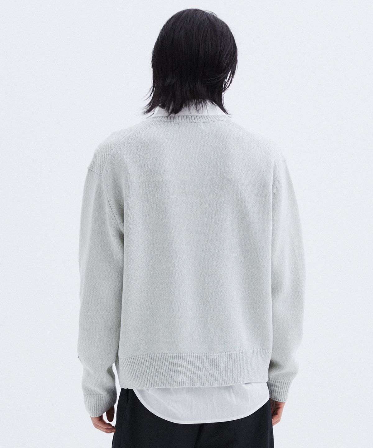 르마드(LEMARD) 스탠드 라운드 가디건 - LIGHT GREY