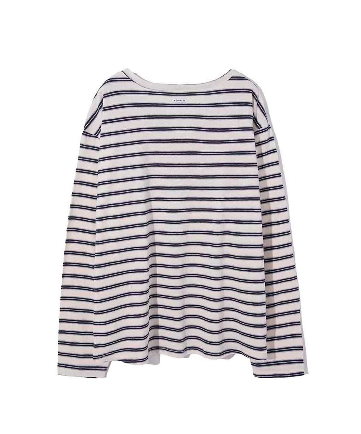 렌세(RENSE) Stripe Button Long Sleeve White