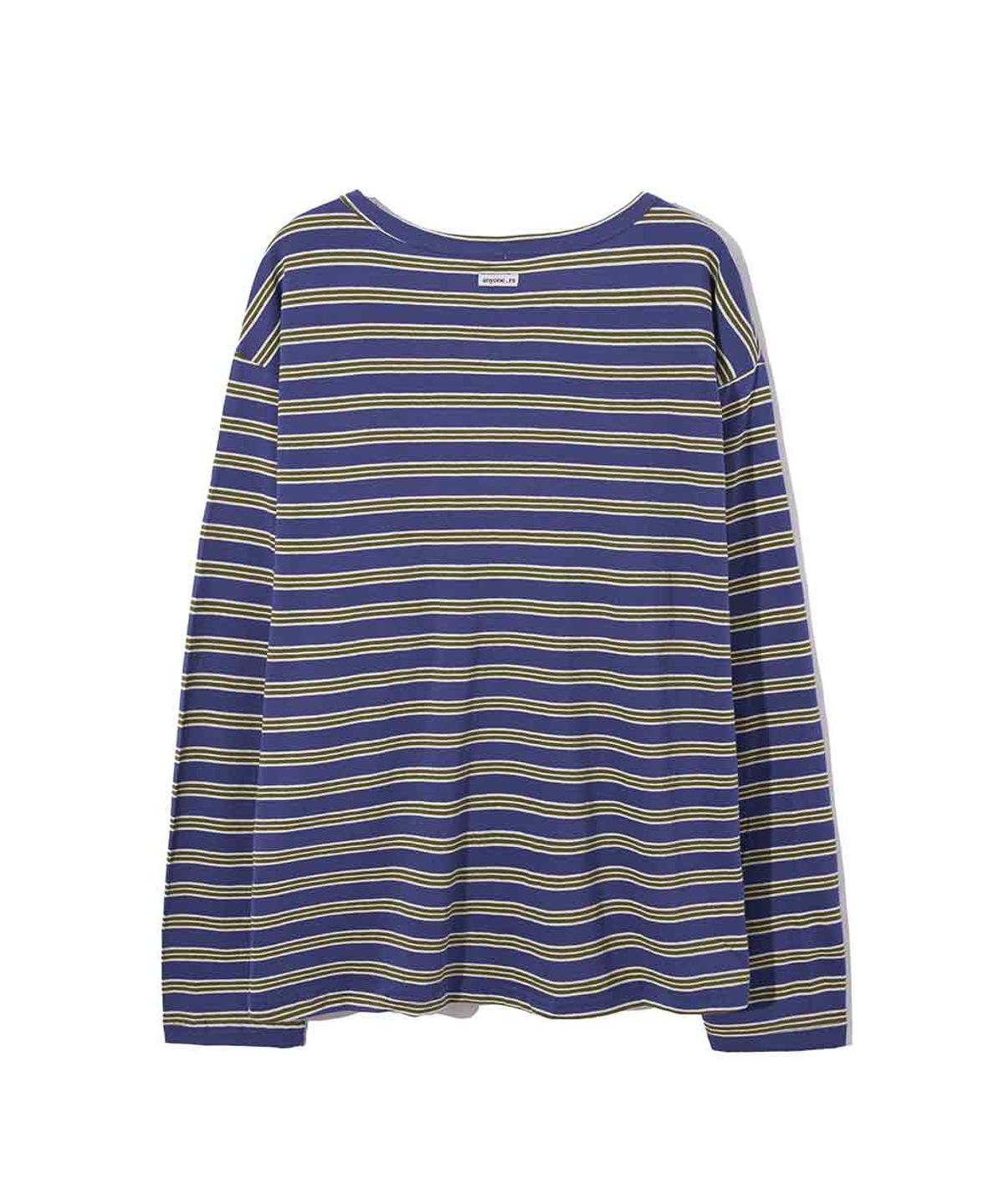 렌세(RENSE) Stripe Button Long Sleeve Blue