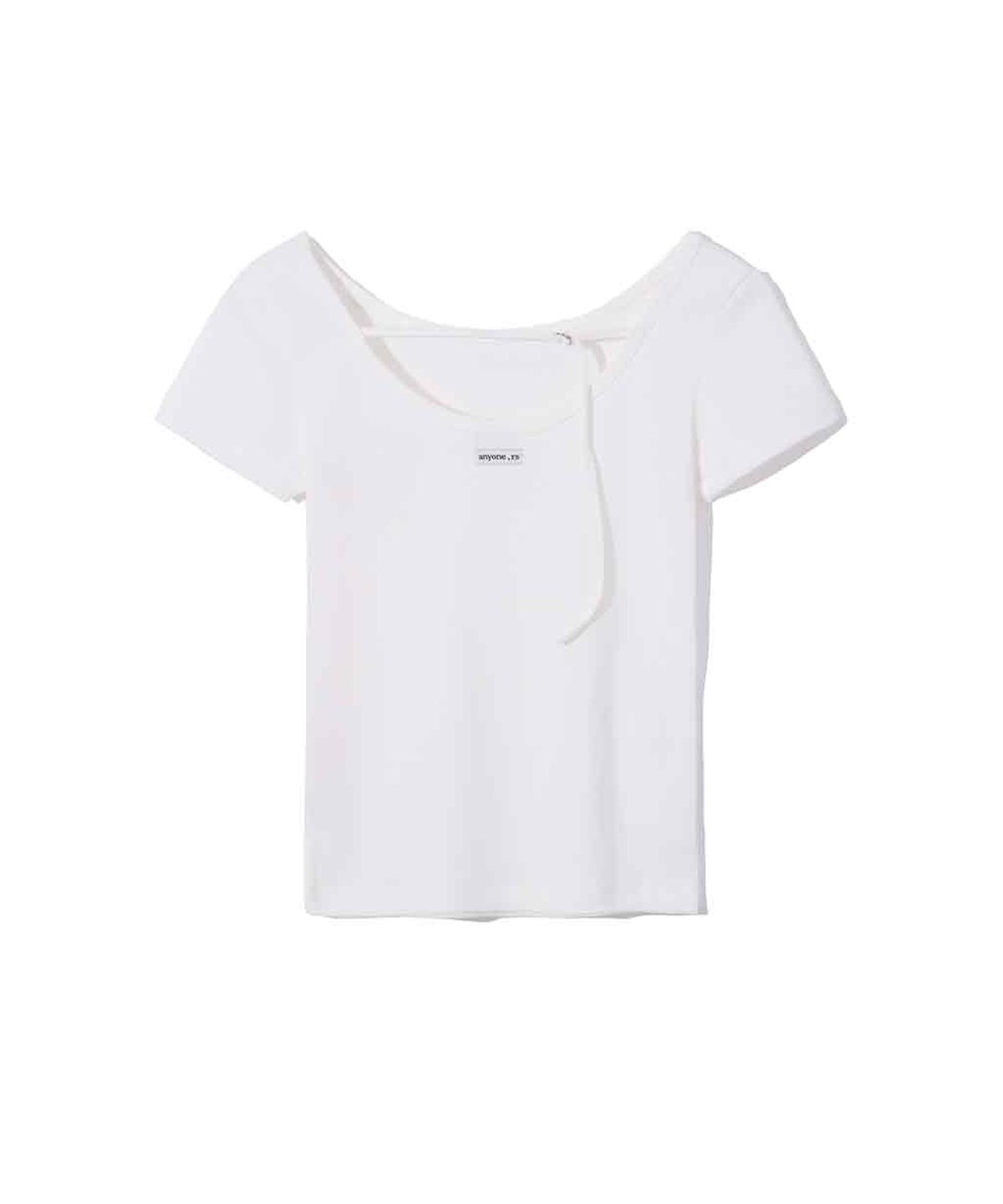 렌세(RENSE) Back Point Boat Neck Half Tee White
