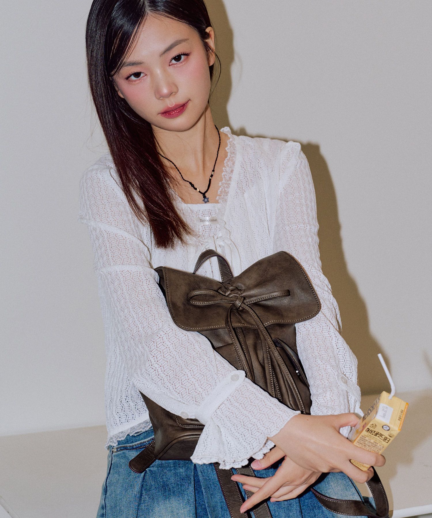 バックパック・リュック [Zeroplanet] Nylon Shirring Ribbon Backpack MUSINSA | ZEROPLANET Vegan Leather Shirring Ribbon Backpack