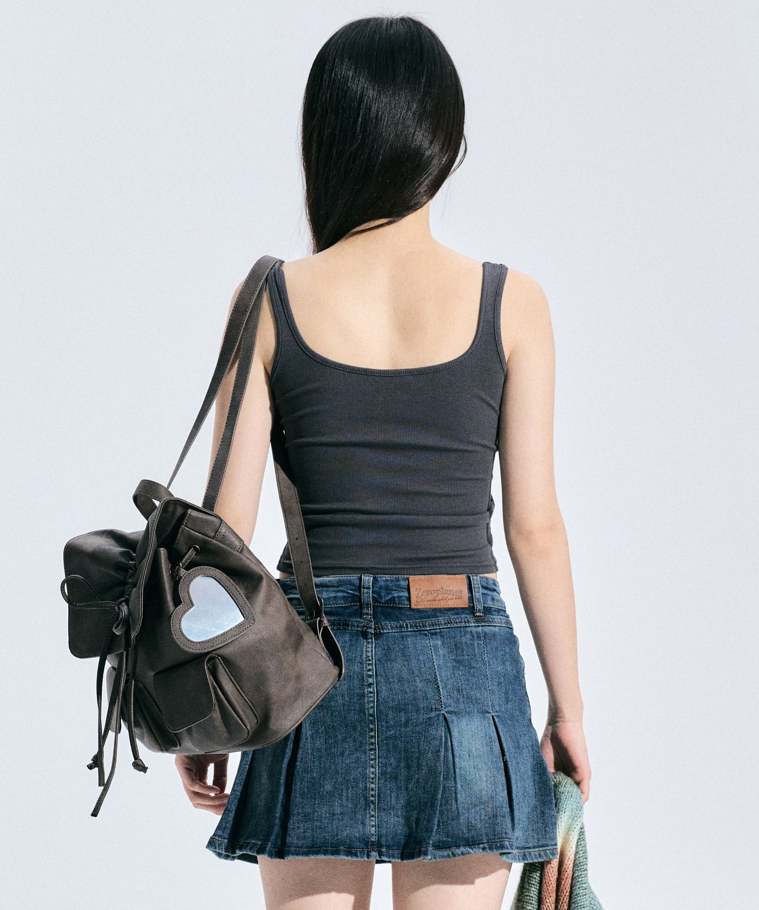 MUSINSA | ZEROPLANET Vegan Leather Shirring Ribbon Backpack