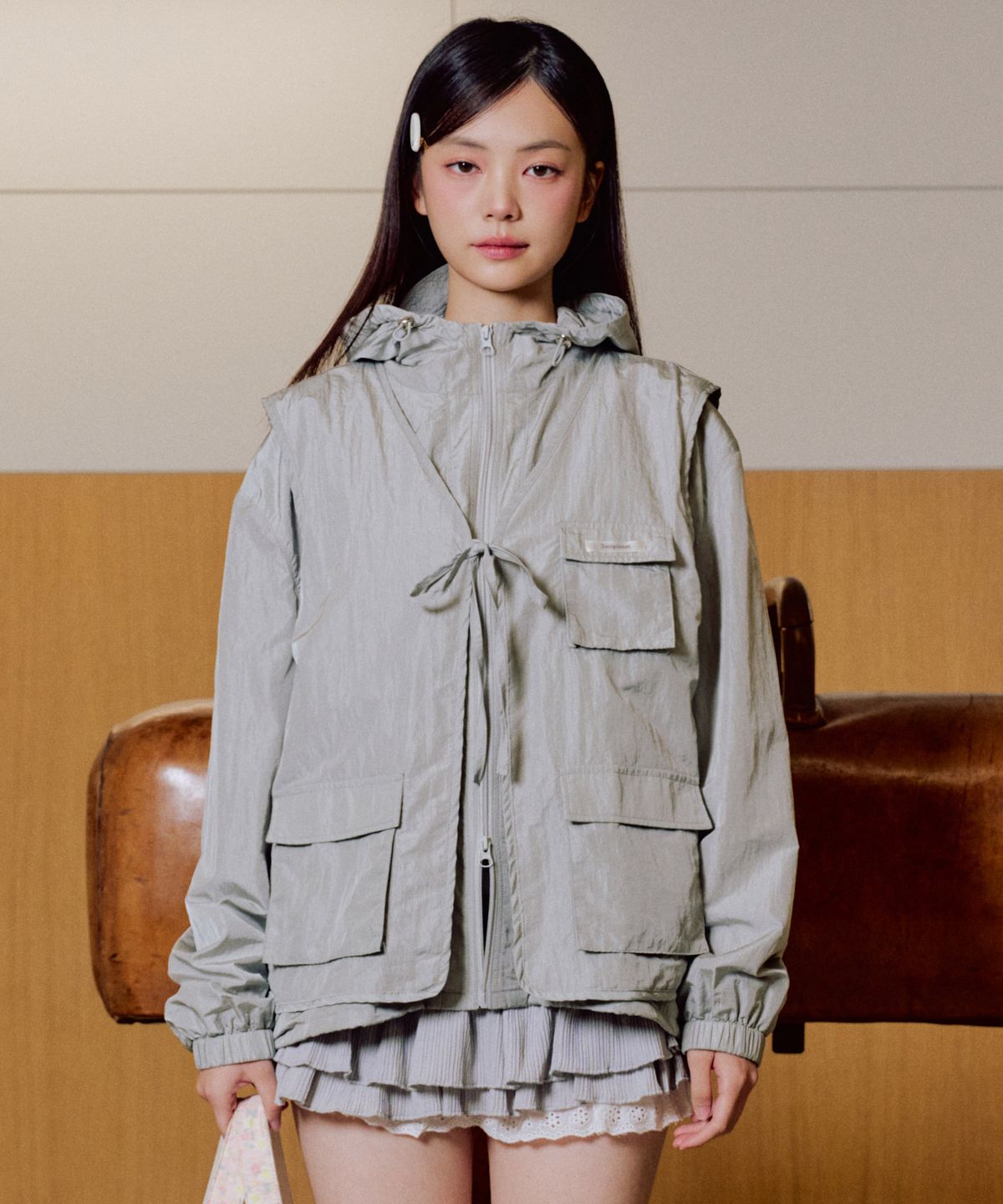 제로플래닛(ZEROPLANET) 메이브 윈드브레이커 세트 [GREY]