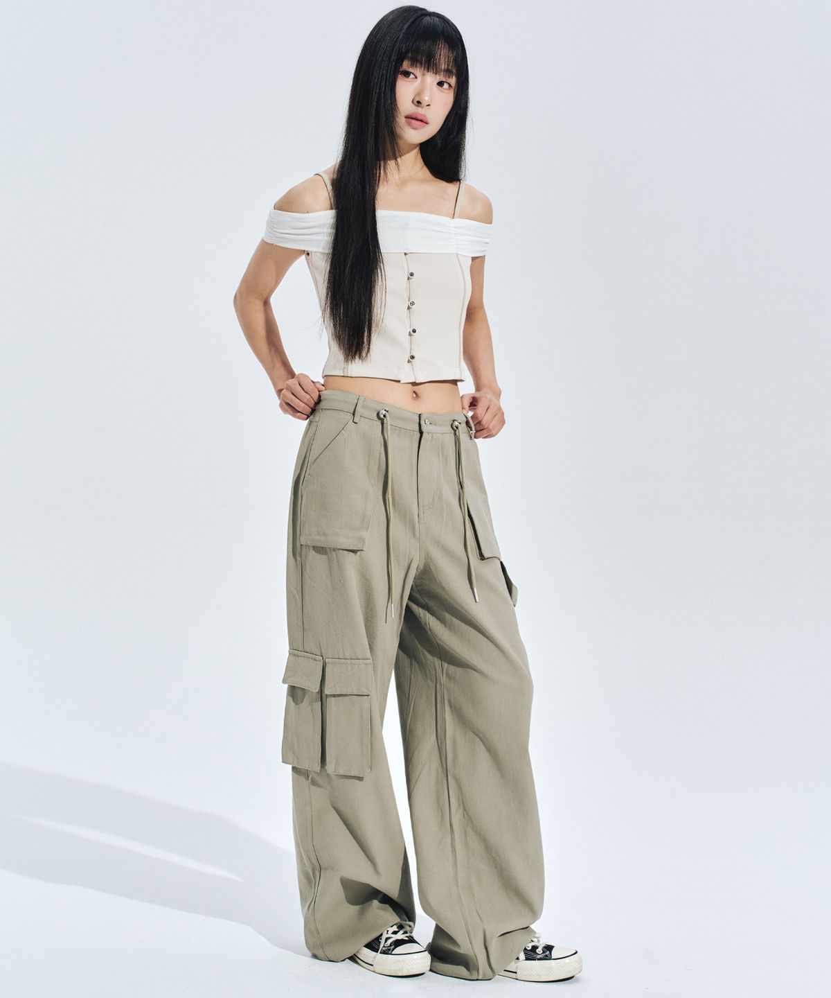 제로플래닛(ZEROPLANET) 히카루 카고 팬츠 [KHAKI]