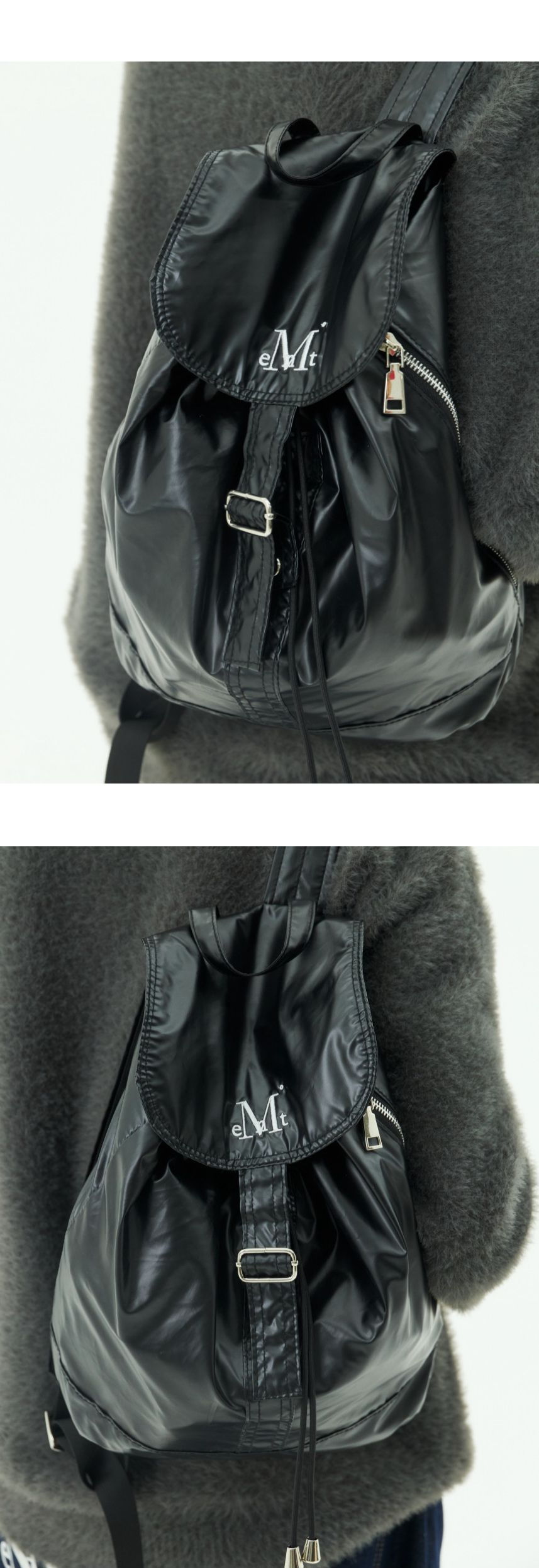 MUSINSA | MUCENT GLOSSY MINI BACKPACK (2Color)