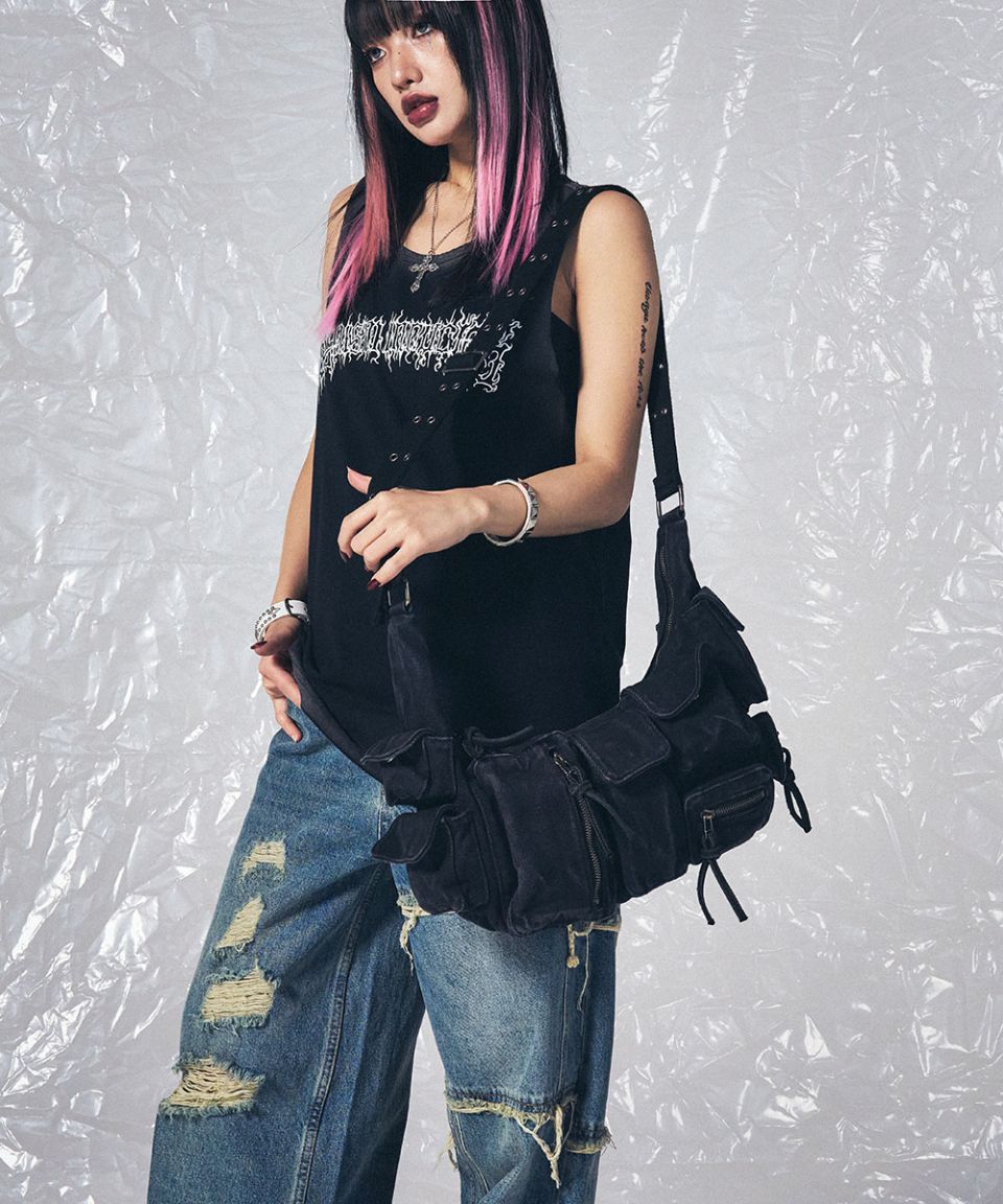 MUSINSA公式 | SCHISM INDUCING WASTED CARGO BAG CHARCOAL