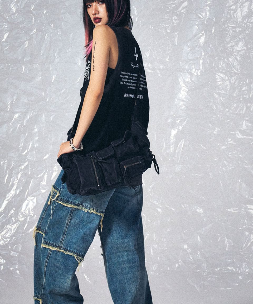 MUSINSA公式 | SCHISM INDUCING WASTED CARGO BAG CHARCOAL