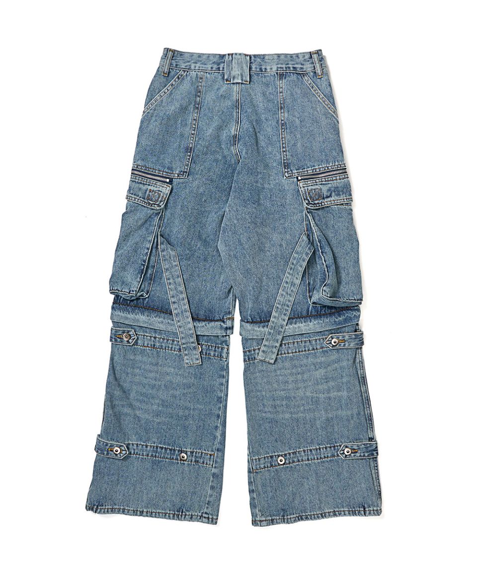 MUSINSA | SCHISM INDUCING DENIM BIG CARGO PANTS BLUE