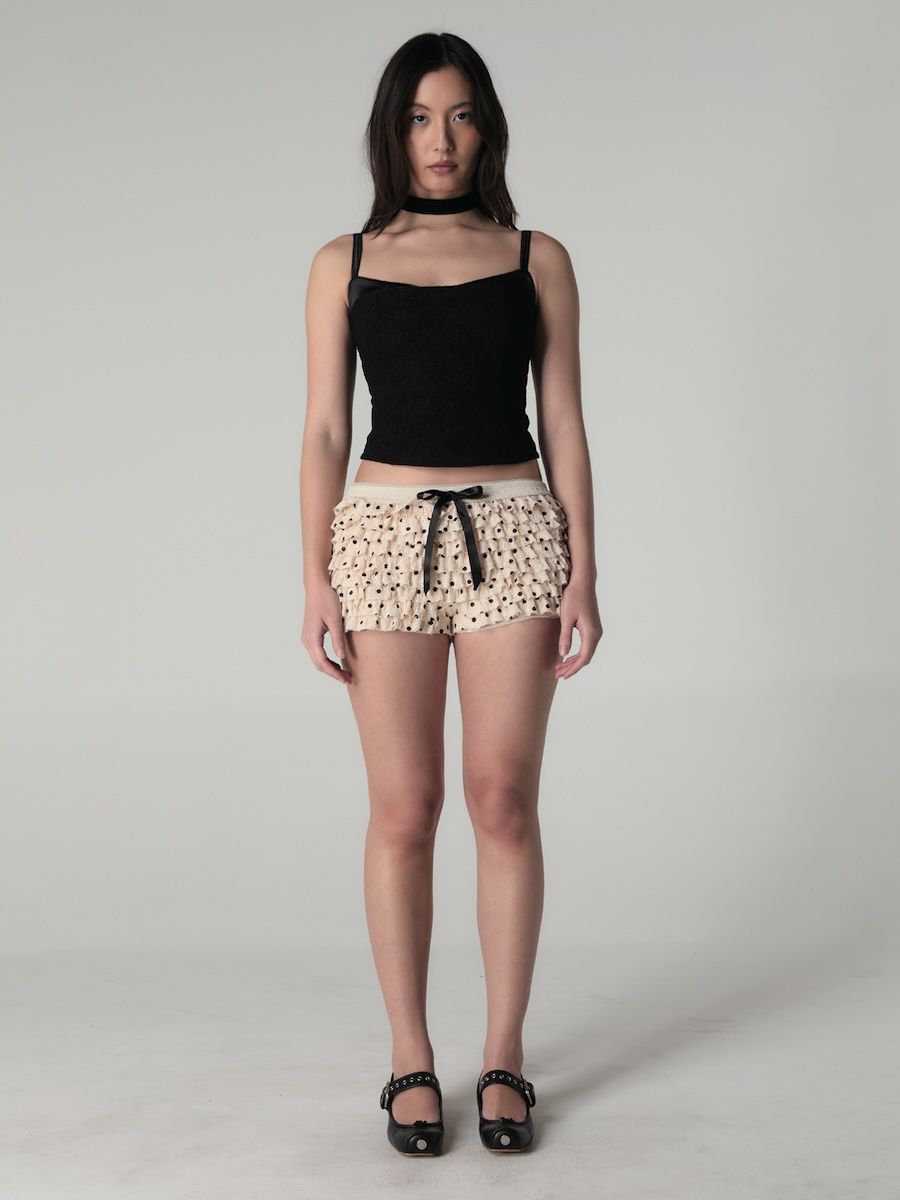 MUSINSA | GLOWNY COCO DOT BLOOMER SHORTS (BEIGE)