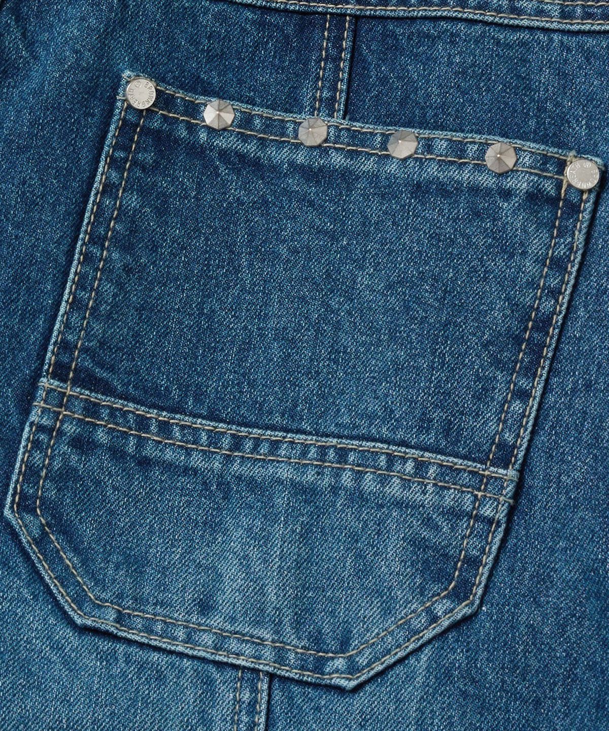 브라운브레스(BROWNBREATH) W WASHED STUD DENIM PANTS - BLUE