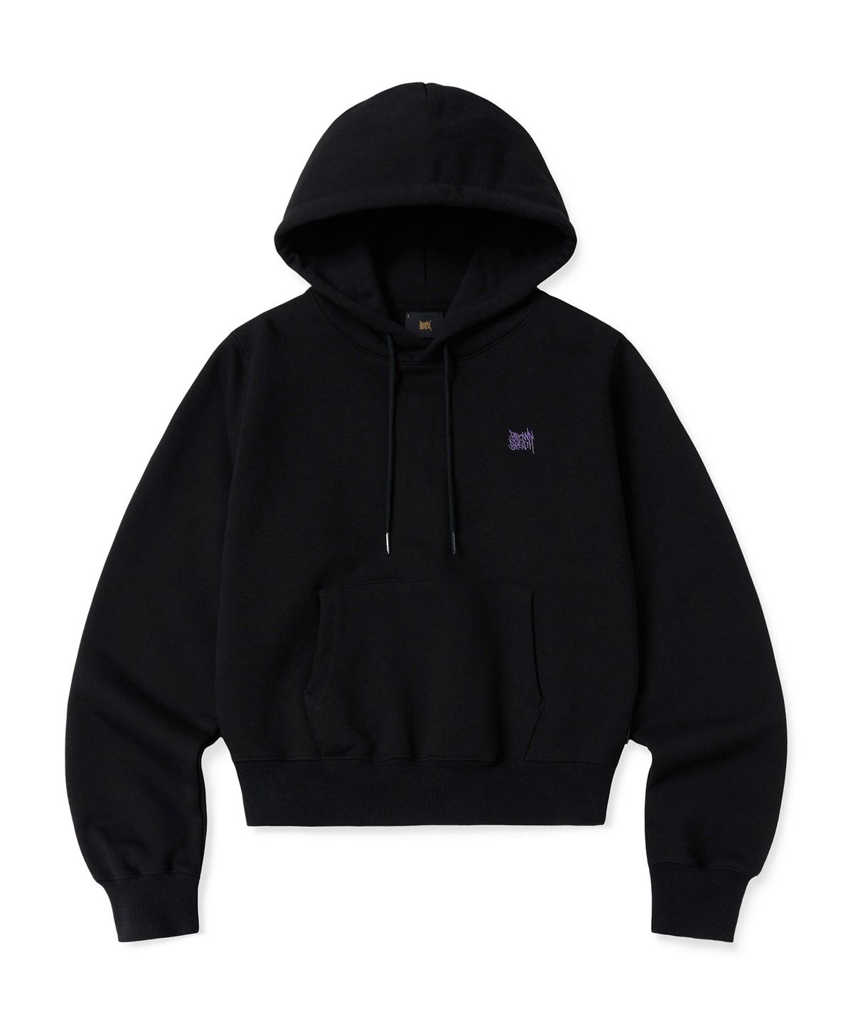 브라운브레스(BROWNBREATH) W BUBBLE TAG HOODIE - BLACK