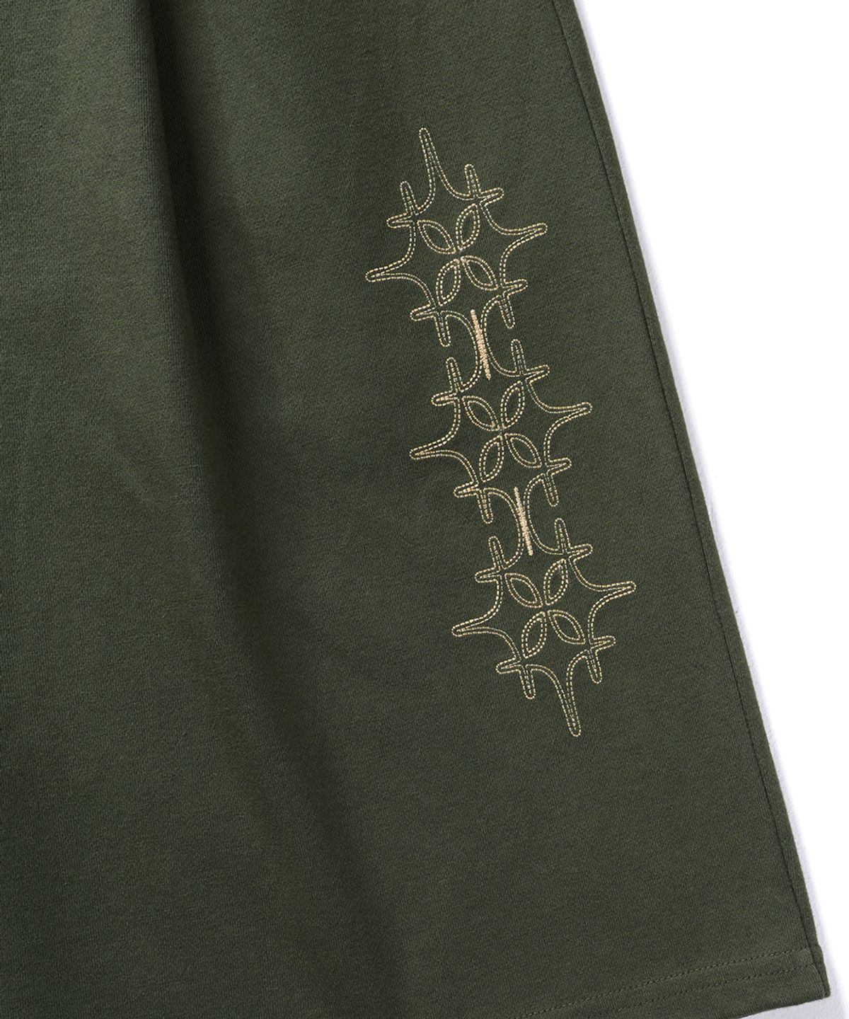 가까이 유니언즈(GAKKAI UNIONS) 더블 포스타 자수 버뮤다 쇼츠 카키