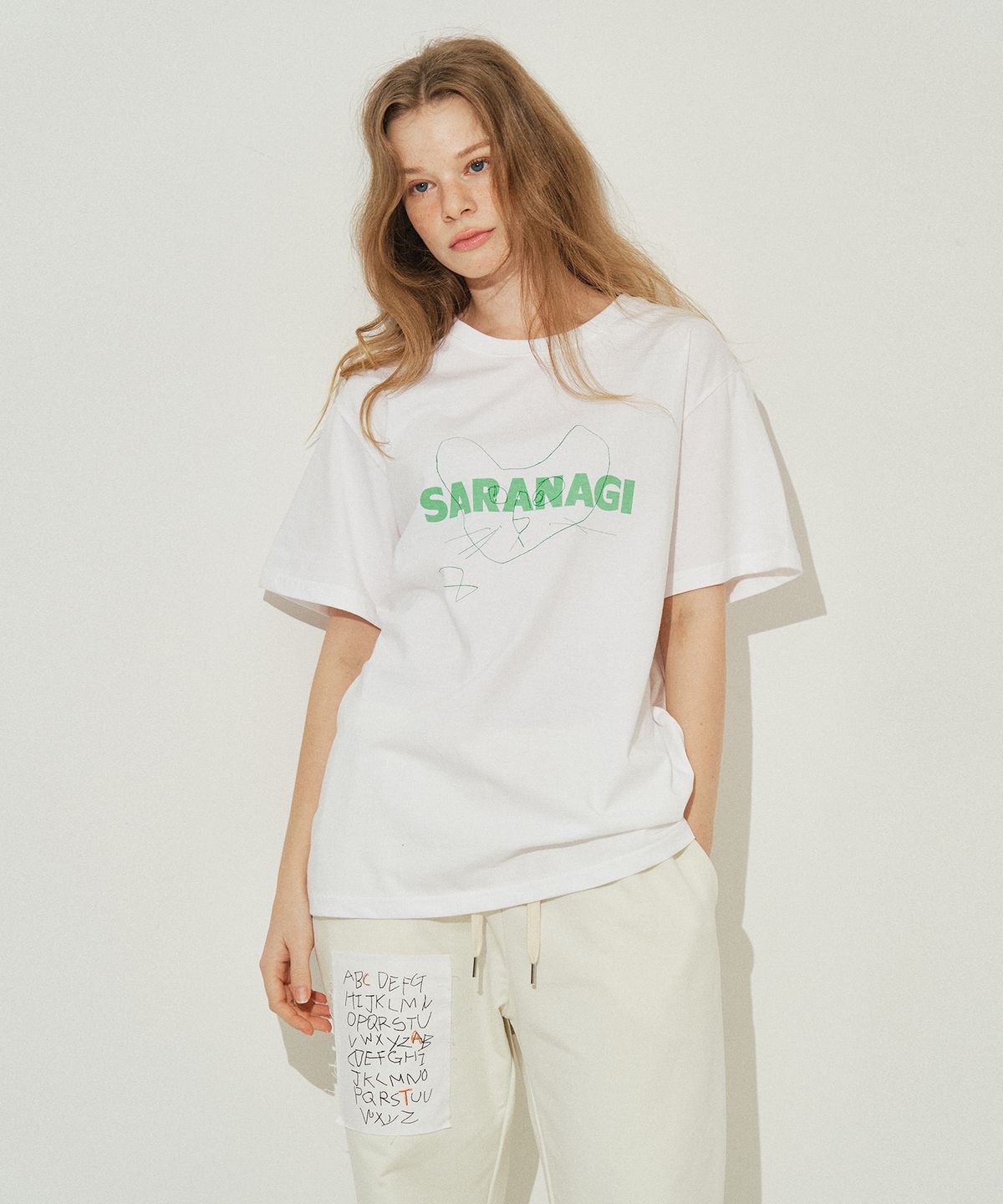 사라나기(SARANAGI) SE0534-T-SHIRT(white-green)