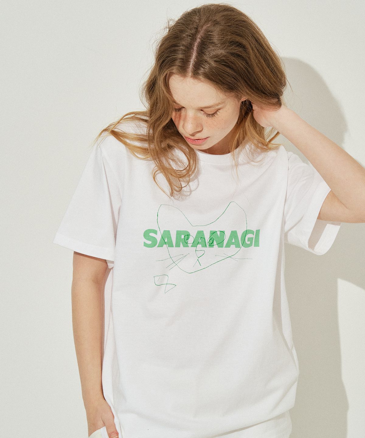사라나기(SARANAGI) SE0534-T-SHIRT(white-green)