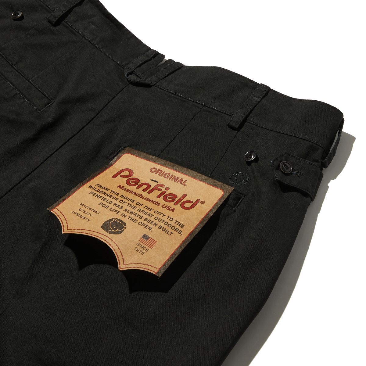 펜필드(PENFIELD) 페이디드 투턱 코튼 치노 블랙_FR1WP22U
