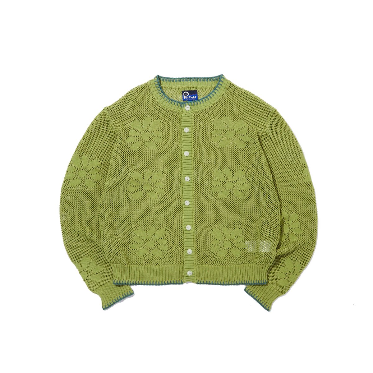 펜필드(PENFIELD) 플라워패턴 롱슬리브 니트 가디건 그린_FR2KJ03U