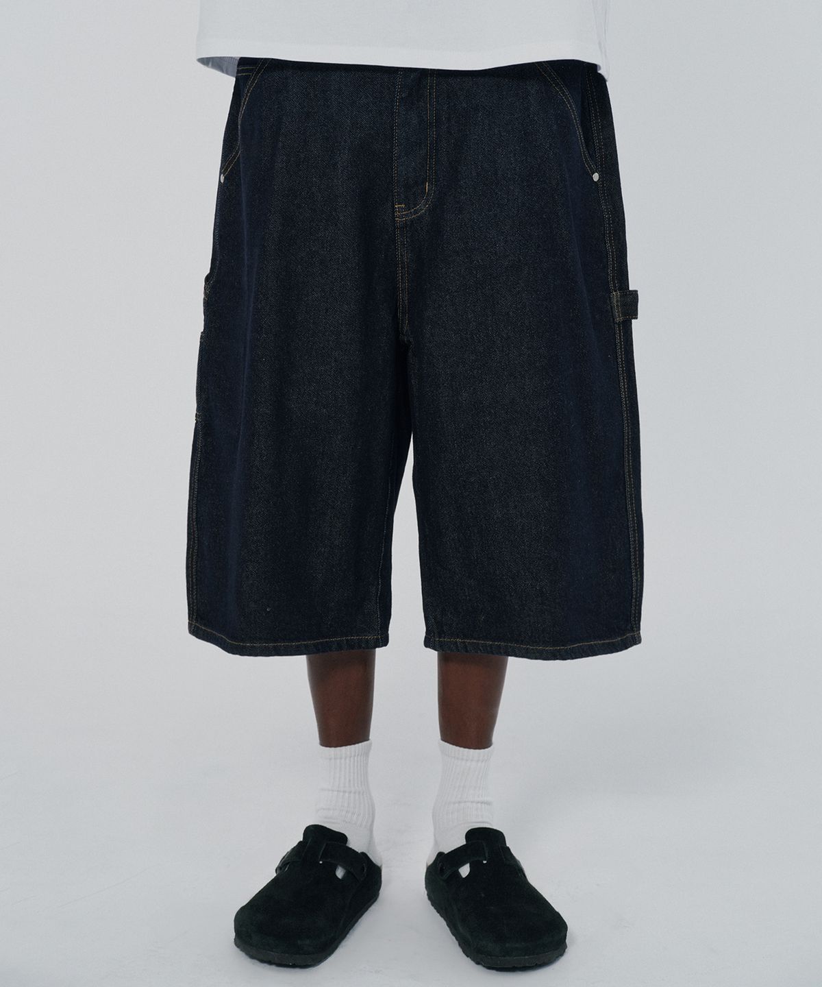 스웨이드(SUADE) CARPENTER DENIM SHORTS [RAW INDIGO]