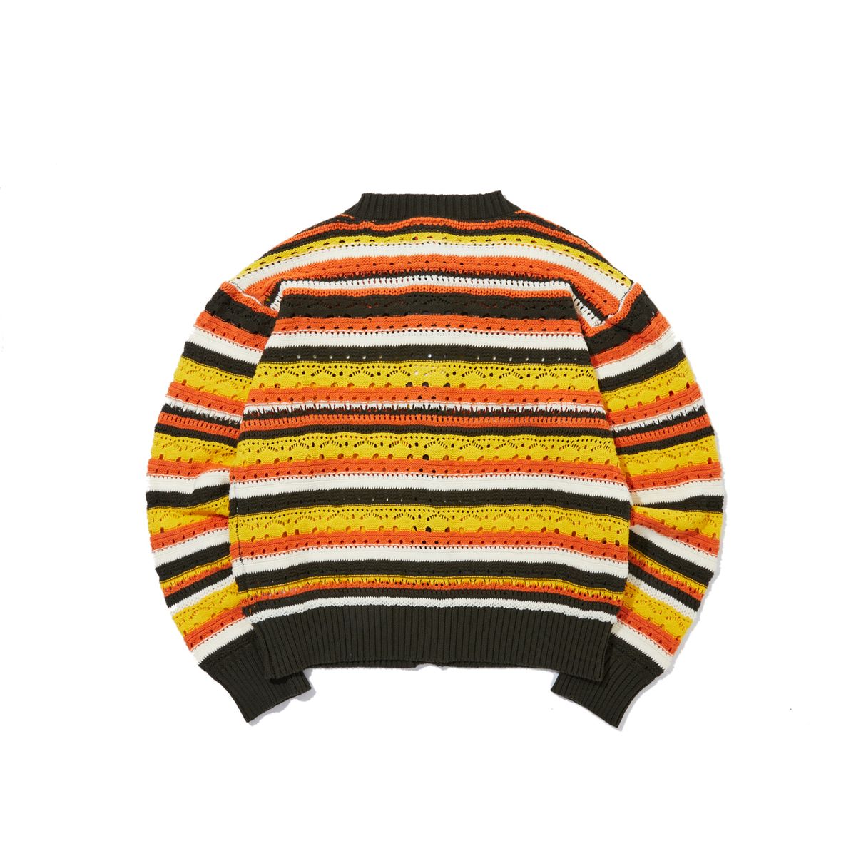 펜필드(PENFIELD) 믹스컬러 스트라이프 니트 가디건 옐로우_FR2KJ02U