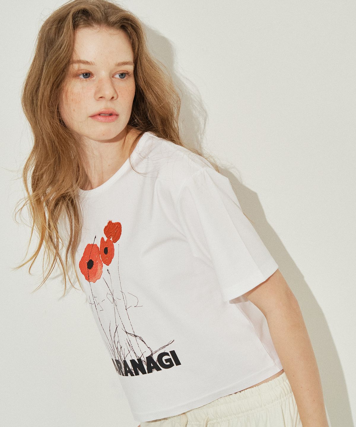 사라나기(SARANAGI) SE0521-CROP T-SHIRT(white)