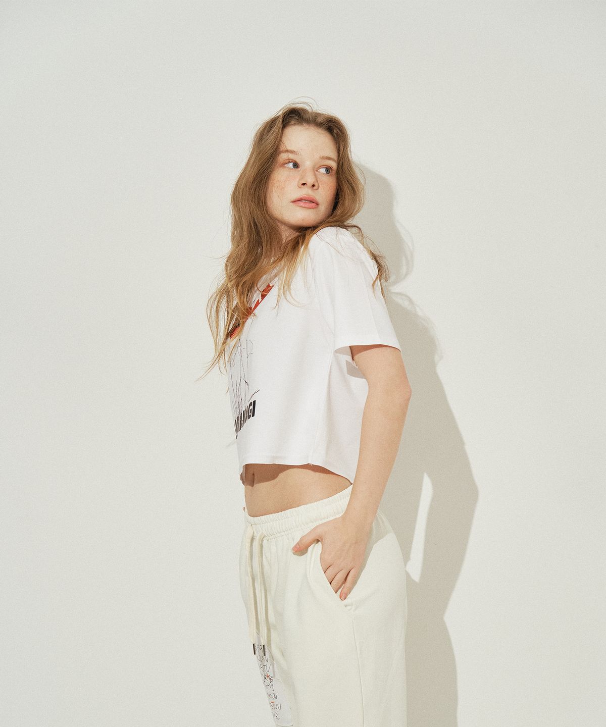 사라나기(SARANAGI) SE0521-CROP T-SHIRT(white)