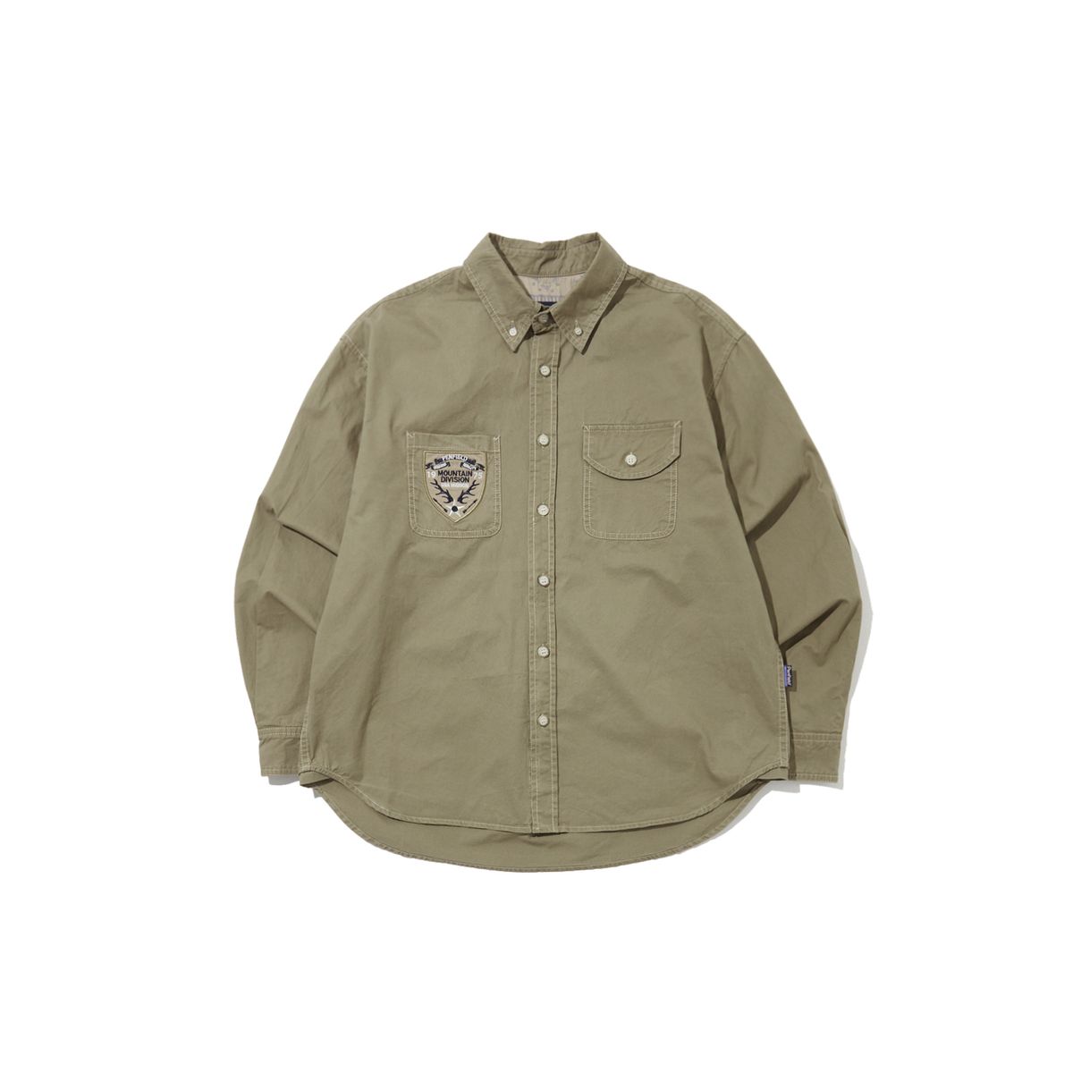 펜필드(PENFIELD) 페이디드 코튼 버튼 다운 셔츠 베이지_FR1WR11U