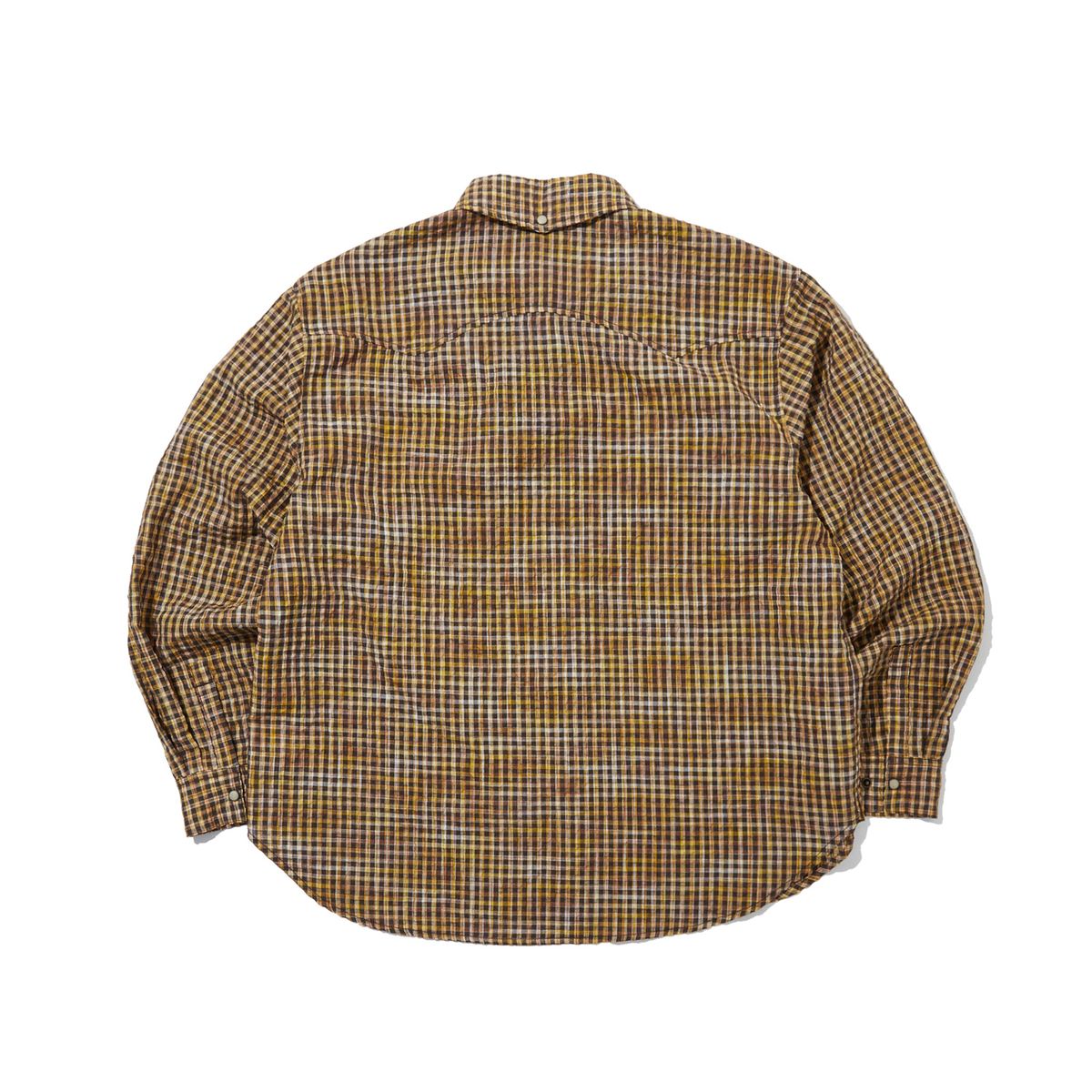 펜필드(PENFIELD) 시어서커 체크 웨스턴 셔츠 옐로우_FR1WR20U