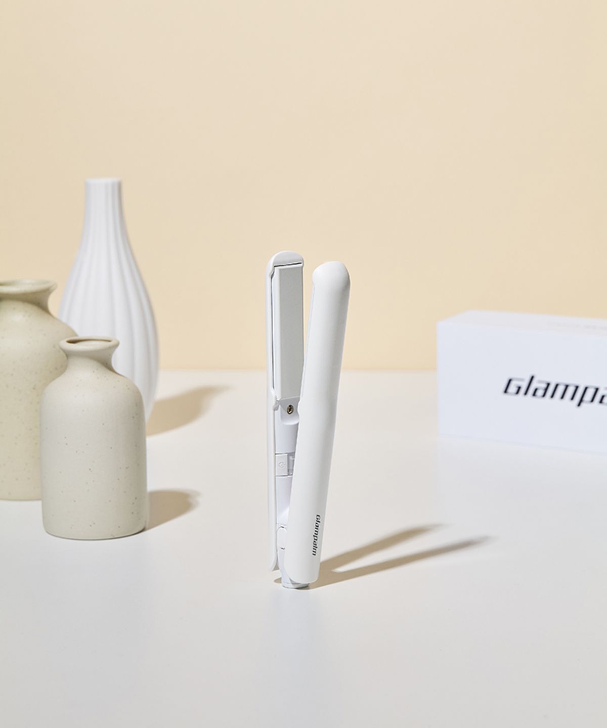 글램팜(GLAMPALM) [GP105WH] 글램시크 OMG(오마이글램) 미들사이즈 고데기 (화이트)