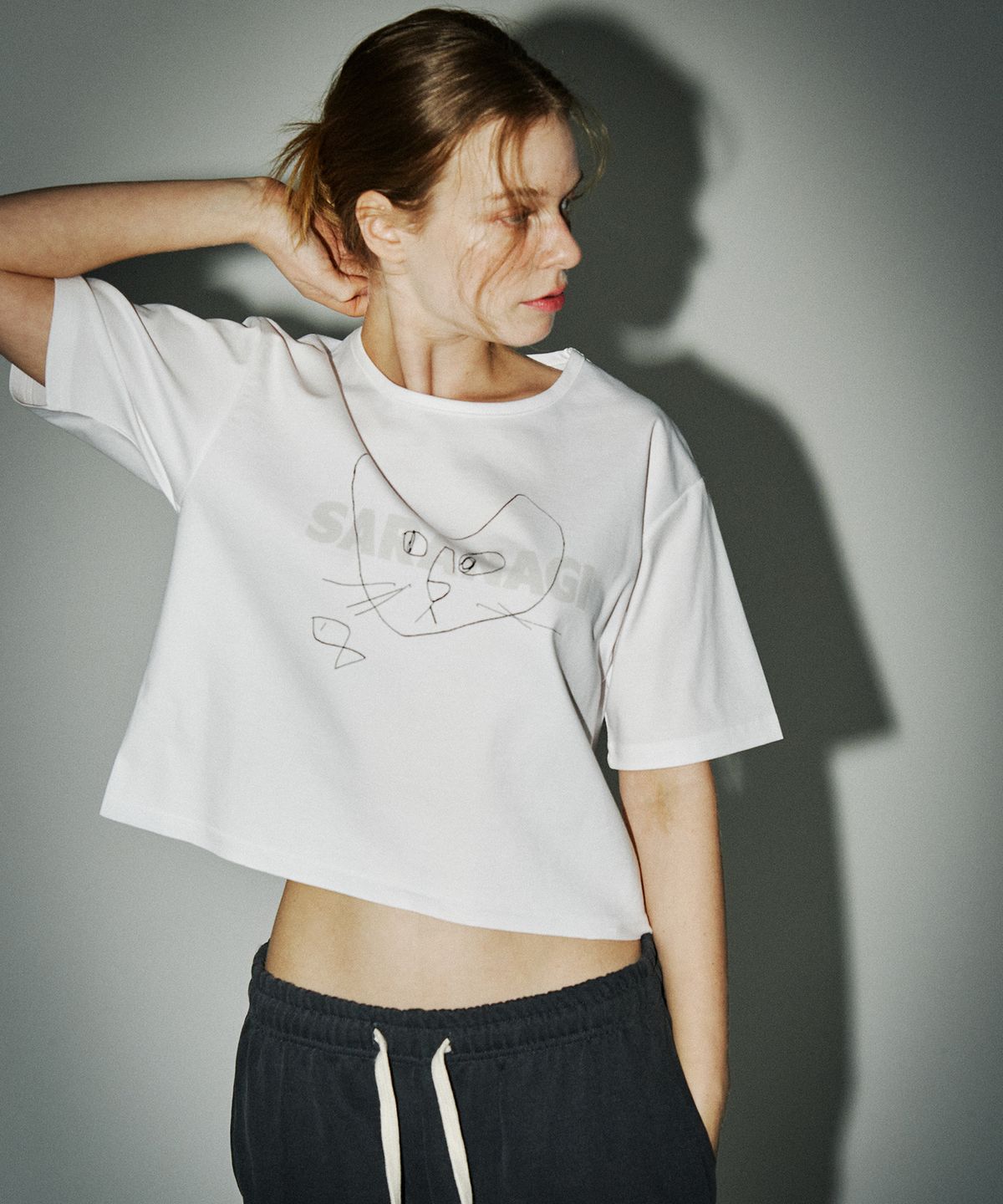 사라나기(SARANAGI) SE0524-CROP T-SHIRT(white)