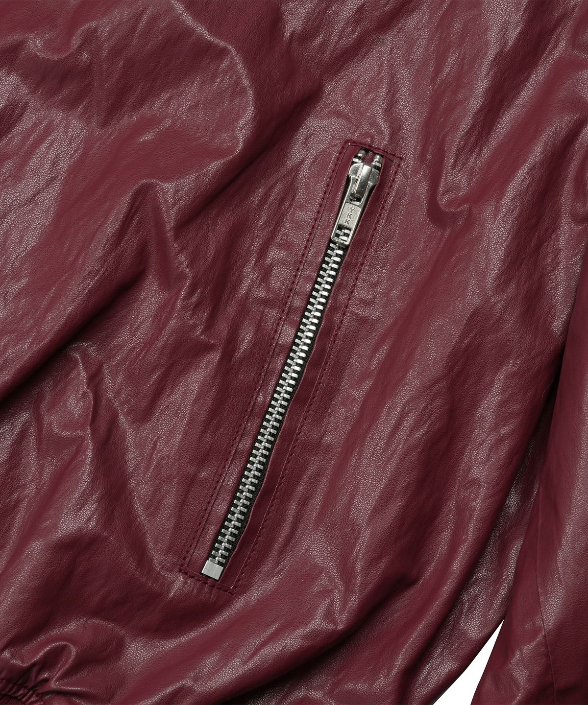 도프제이슨(DOFFJASON) 패널드 스포티 레더 자켓 BURGUNDY