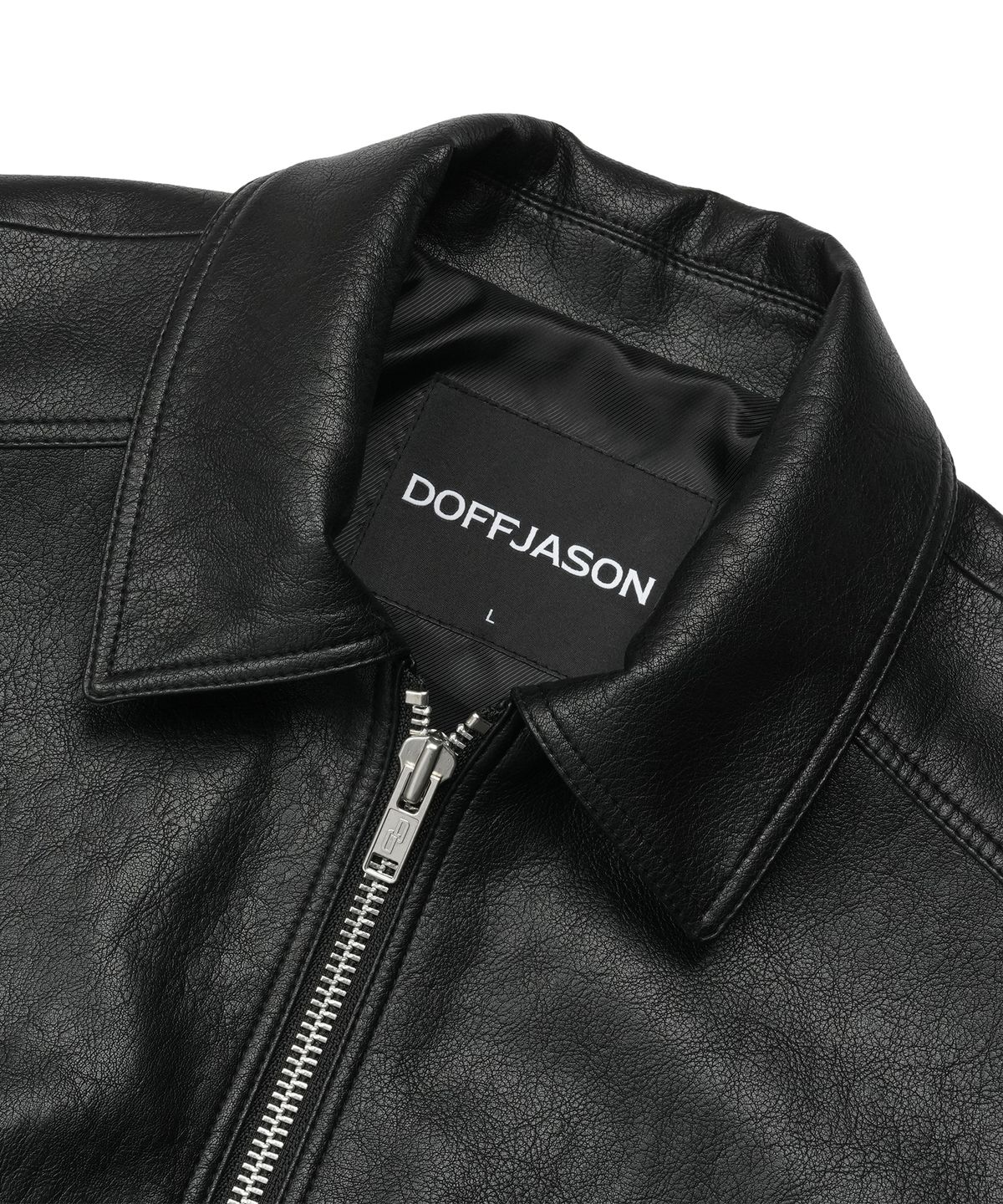 도프제이슨(DOFFJASON) 오버사이즈 팬텀 레더 자켓 BLACK