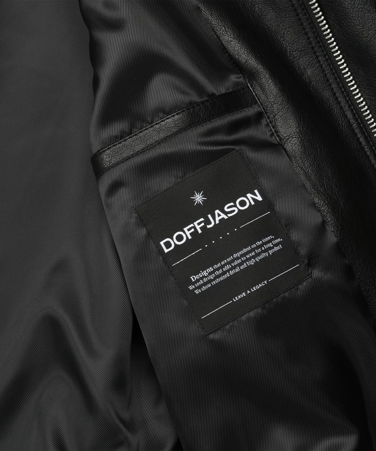 도프제이슨(DOFFJASON) 오버사이즈 팬텀 레더 자켓 BLACK