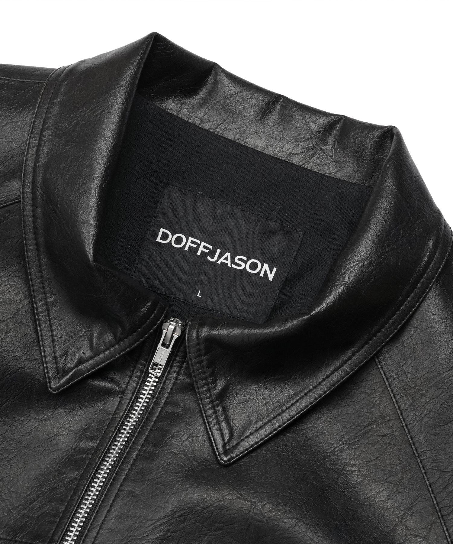Musinsa Doff jasonレザーシップジャケット MUSINSA | DOFFJASON Overfit Vegan Leather Crop Single Jacket