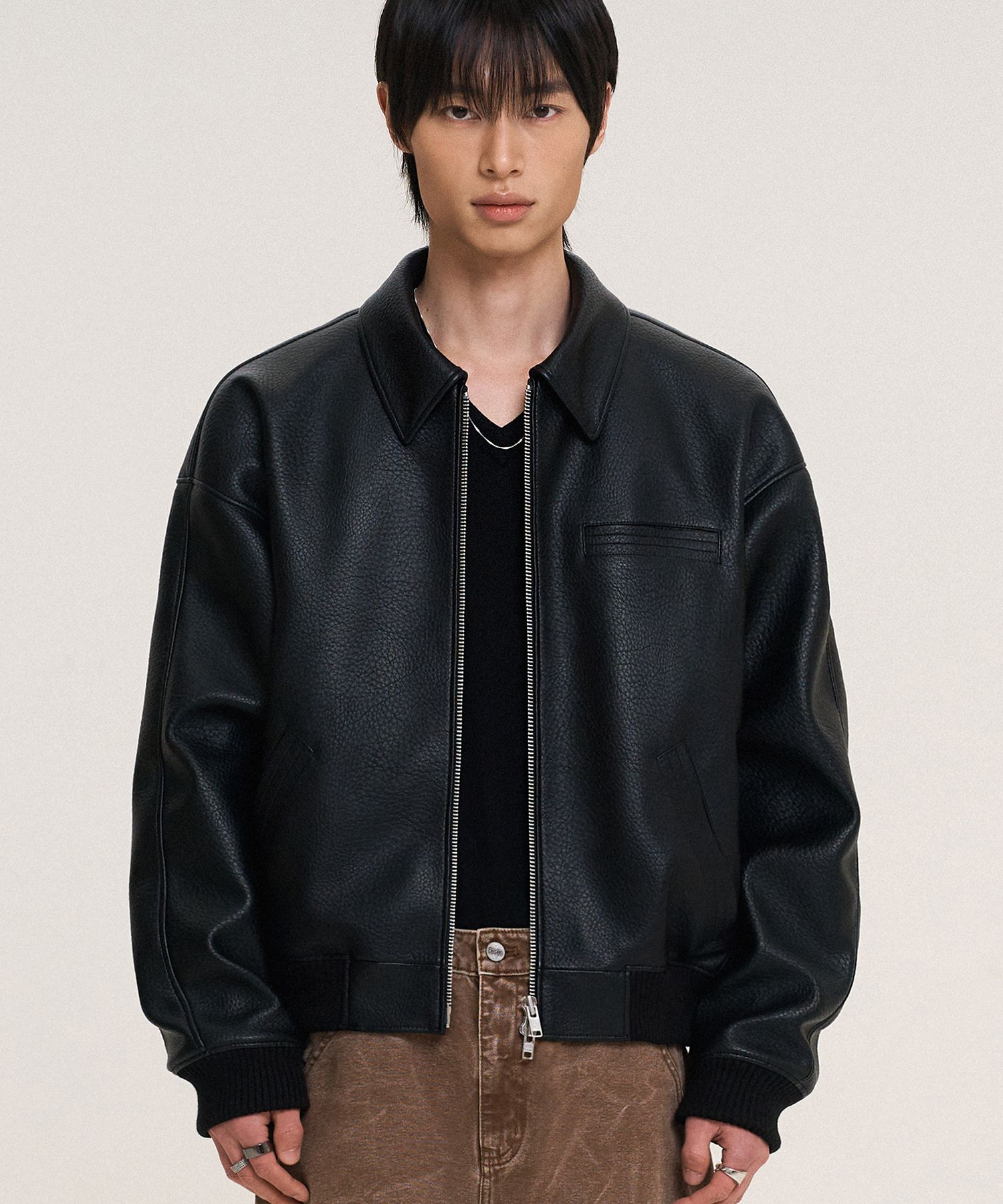 【yRRR34】DOFFJASON MUSINSA レザーボンバー MUSINSA | DOFFJASON Workers Leather Blouson BLACK