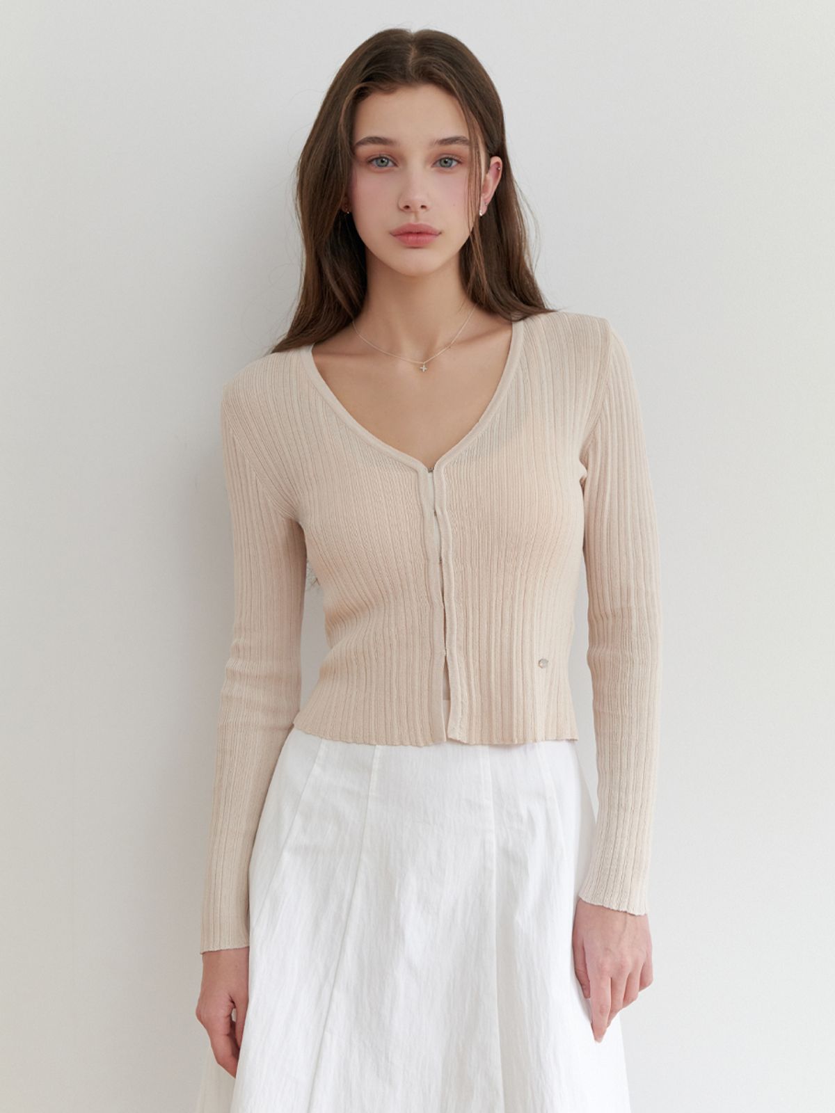 리엘(RE L) [3rd] Drawing v cardigan (beige)